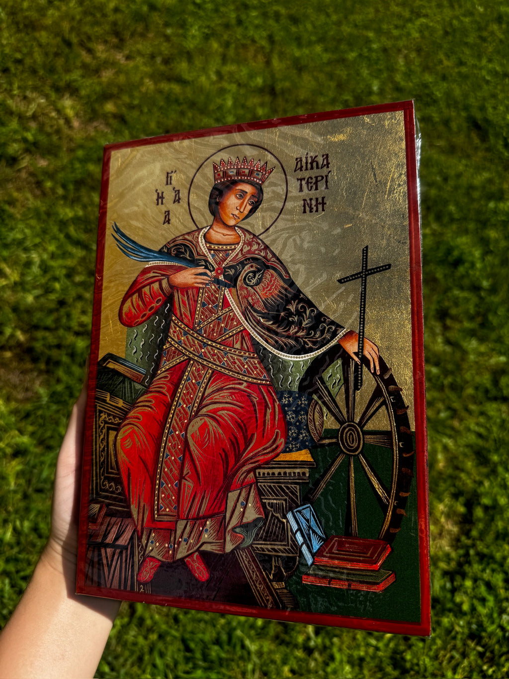 Saint Catherine of Alexandria Orthodox Icon | 18kt Gold Leaf Byzantine Icon