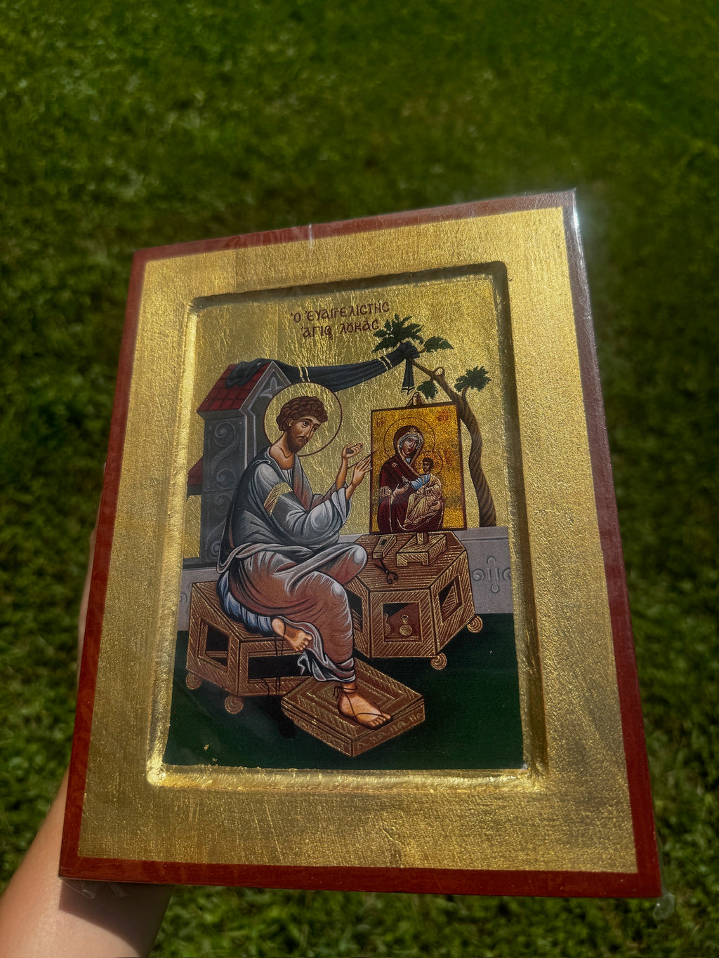 Saint Luke the Evangelist Orthodox Icon | 18kt Gold Leaf Byzantine Icon