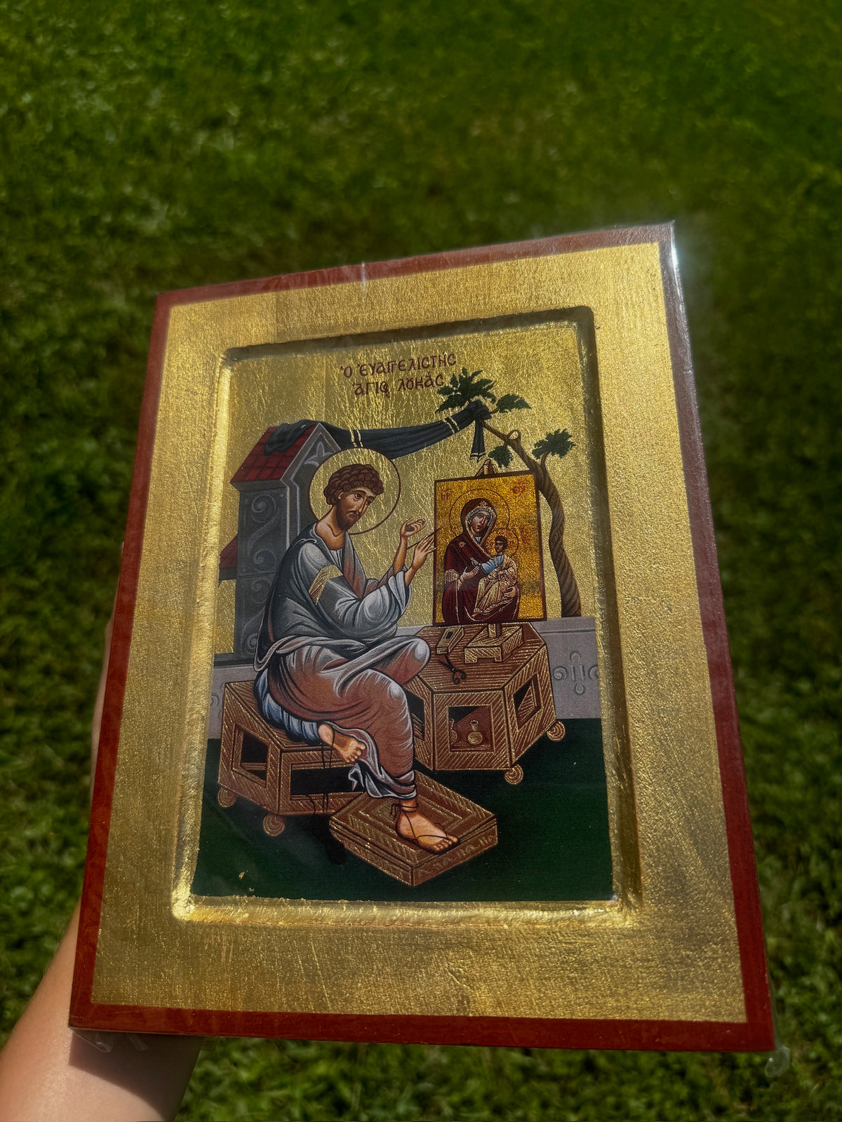 Saint Luke the Evangelist Orthodox Icon | 18kt Gold Leaf Byzantine Icon
