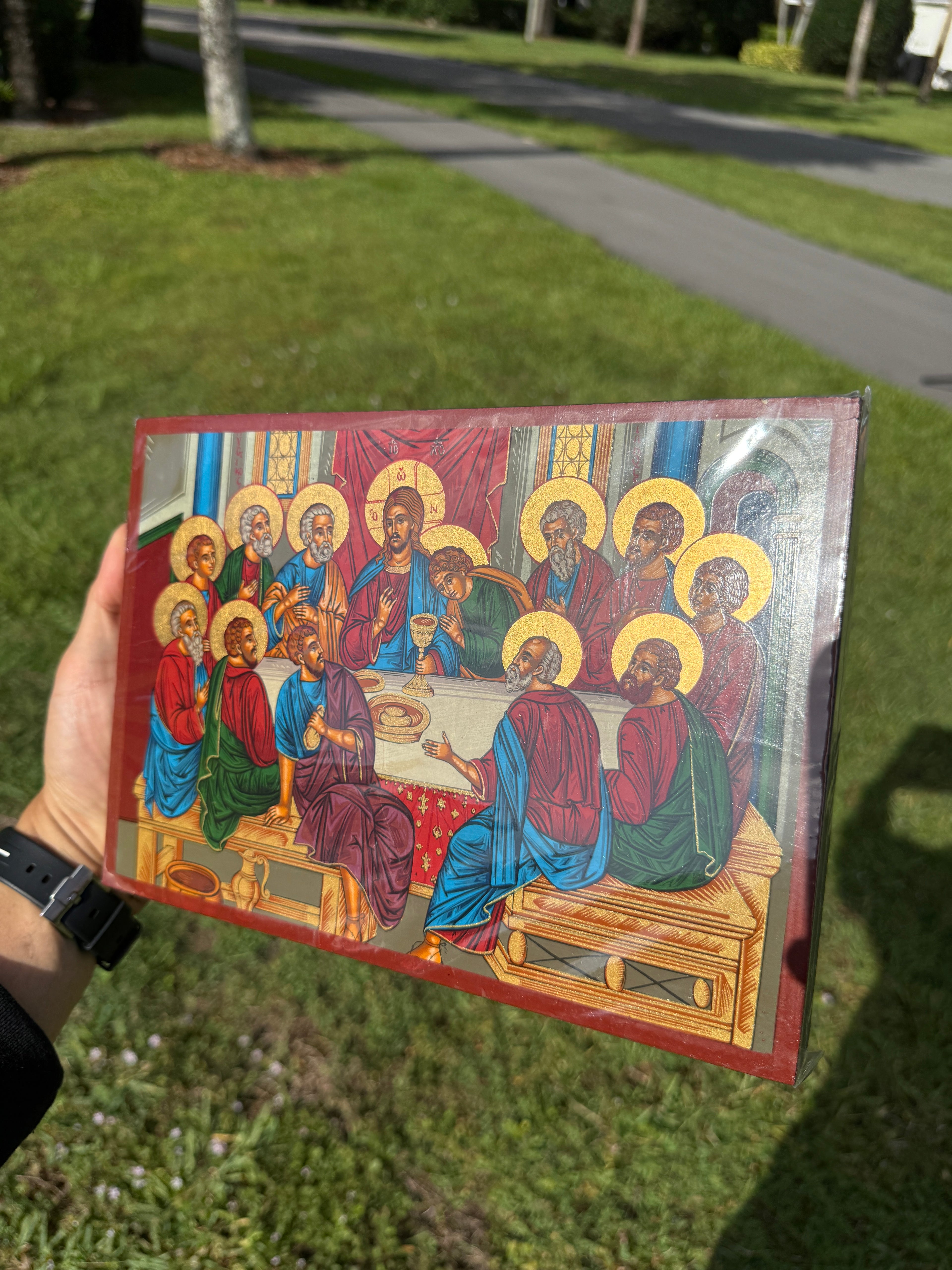 Last Supper Orthodox Icon - 18kt Gold Leaf