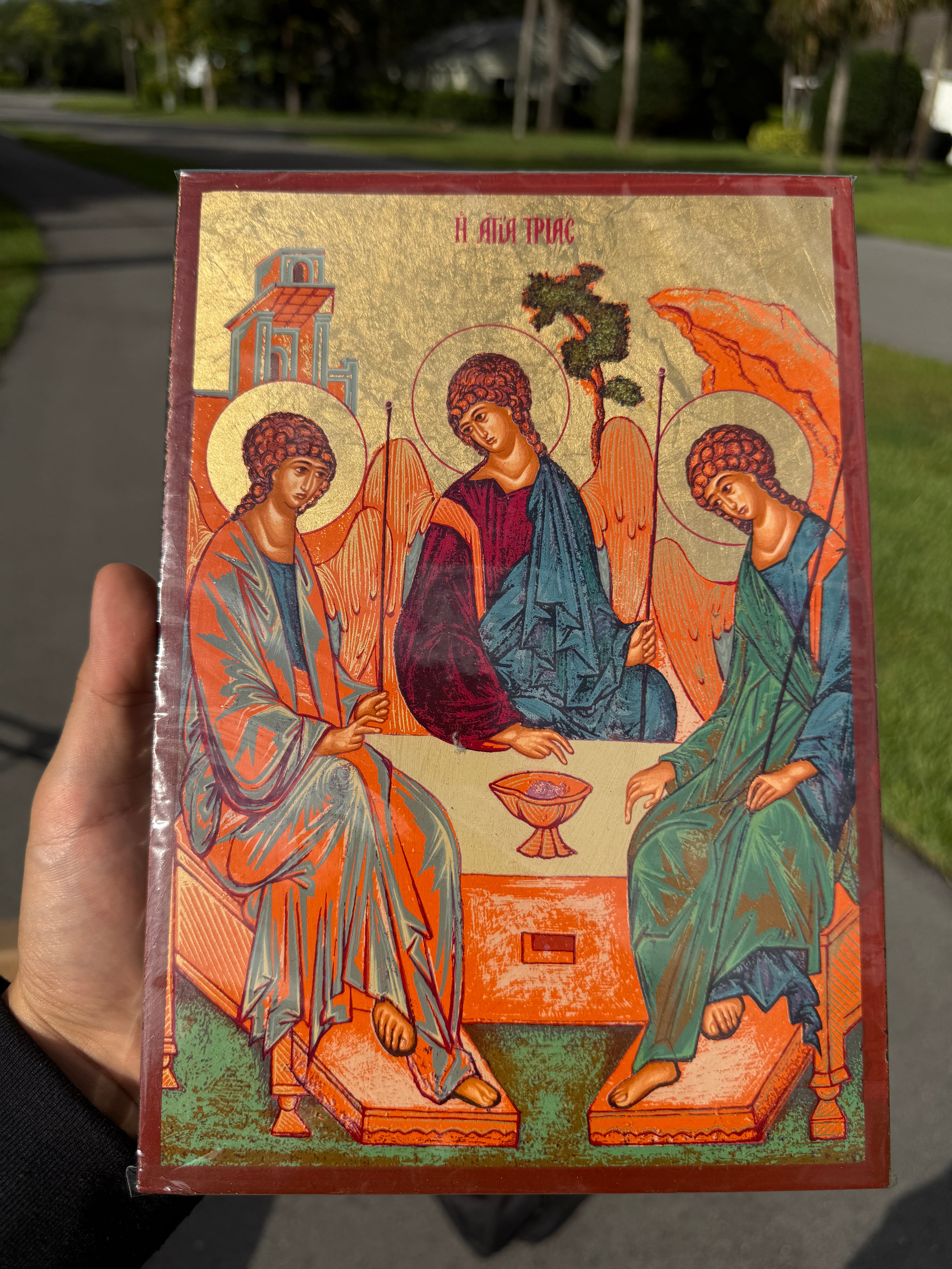 Holy Trinity Orthodox Icon | 18kt Gold Leaf Byzantine