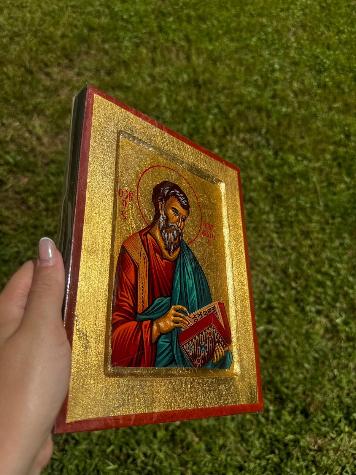 Saint Matthew Orthodox Icon | 18kt Gold Leaf Byzantine Icon