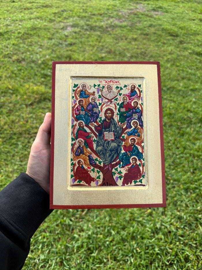 Christ the Vine Orthodox Icon | 18kt Gold Leaf Byzantine Icon