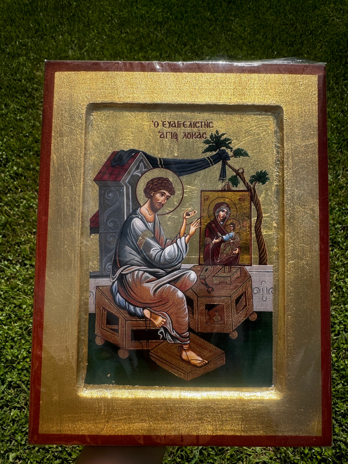 Saint Luke the Evangelist Orthodox Icon | 18kt Gold Leaf Byzantine Icon