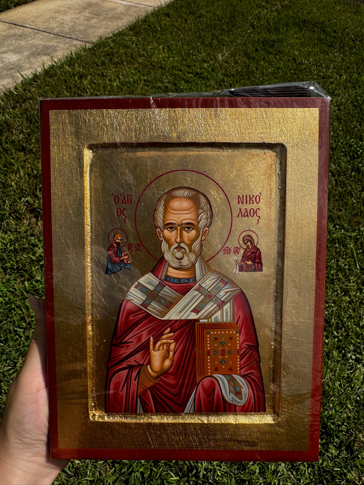 Saint Nicholas Orthodox Icon | 18kt Gold Leaf Byzantine Icon