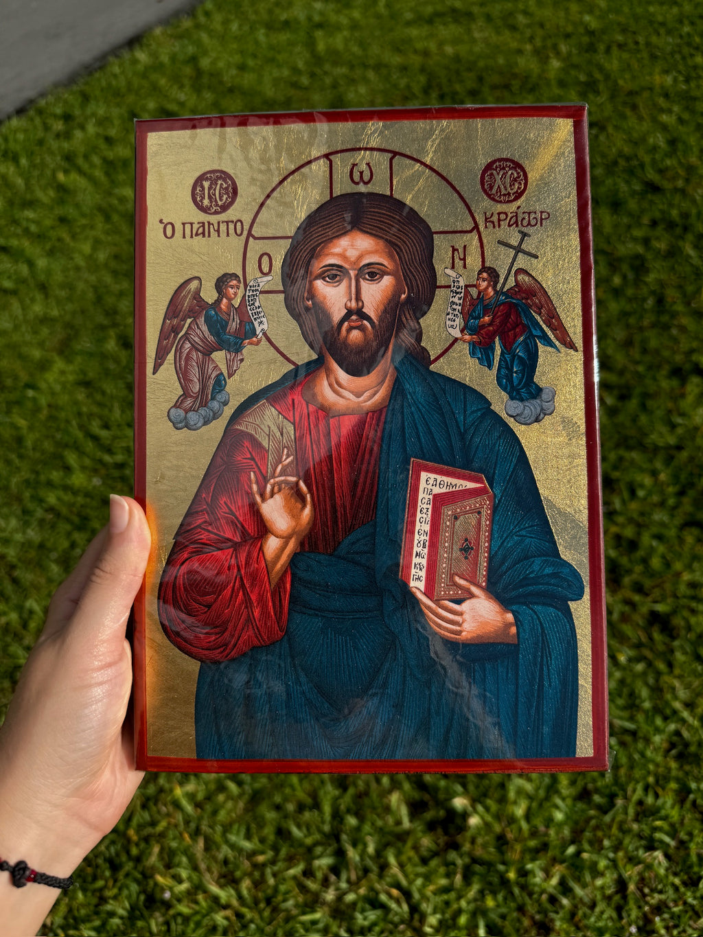 Christ Pantocrator Orthodox Icon | 18kt Gold Leaf Byzantine Icon