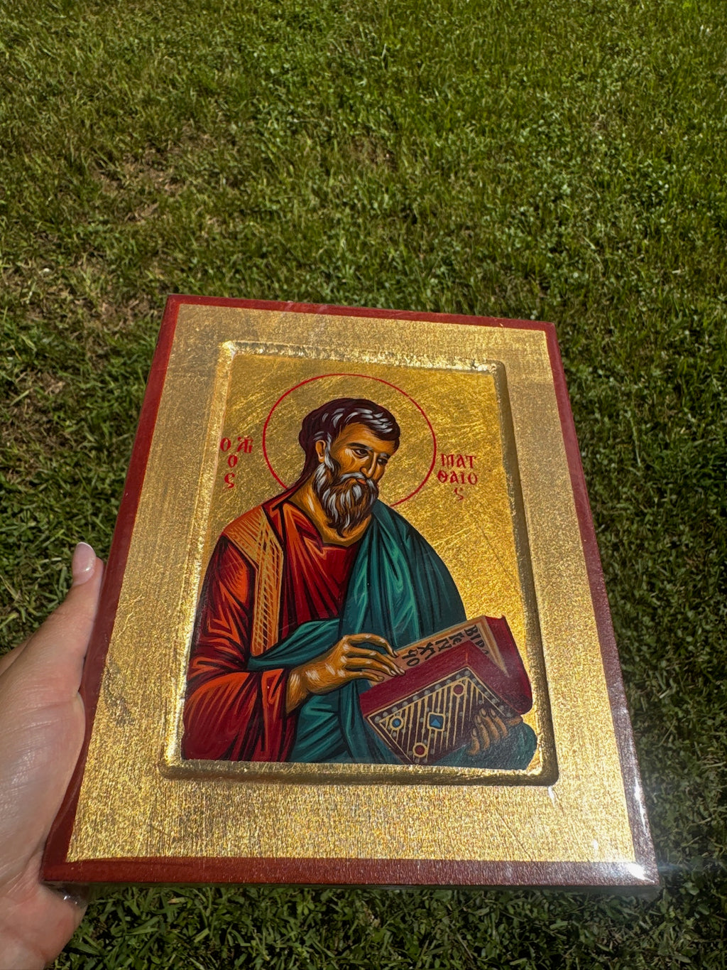 Saint Matthew Orthodox Icon | 18kt Gold Leaf Byzantine Icon
