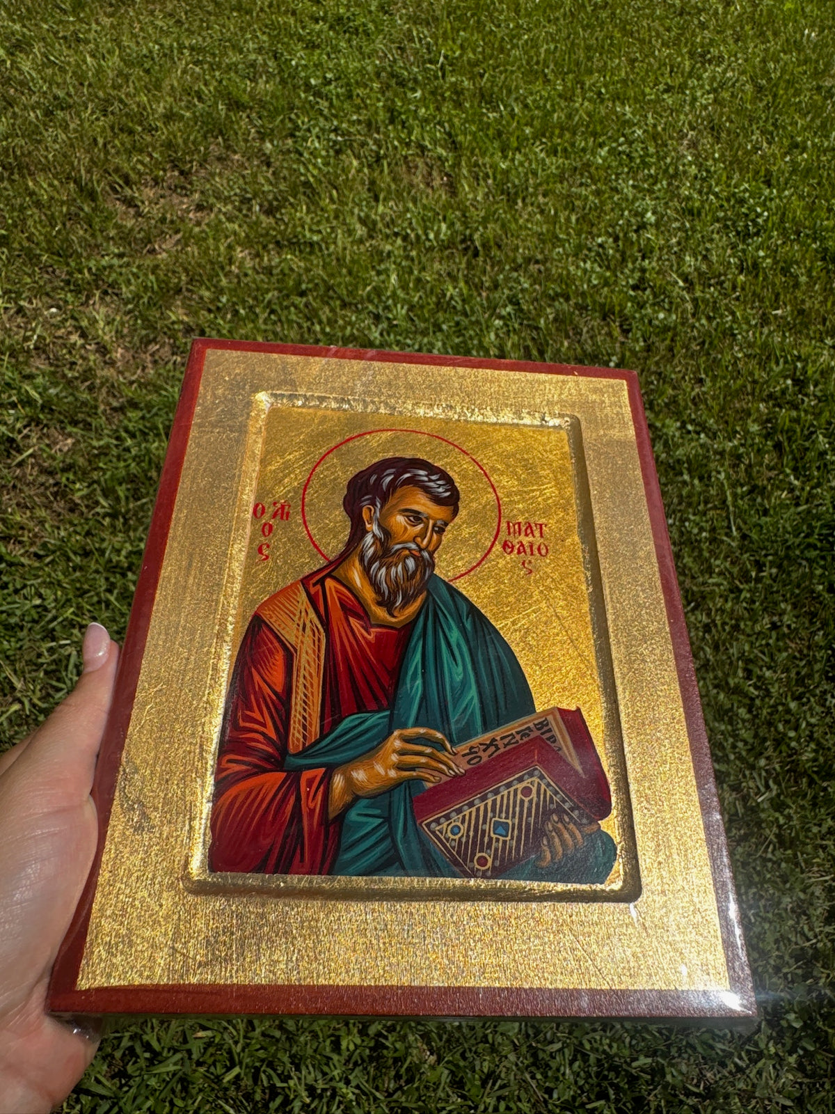 Saint Matthew Orthodox Icon | 18kt Gold Leaf Byzantine Icon