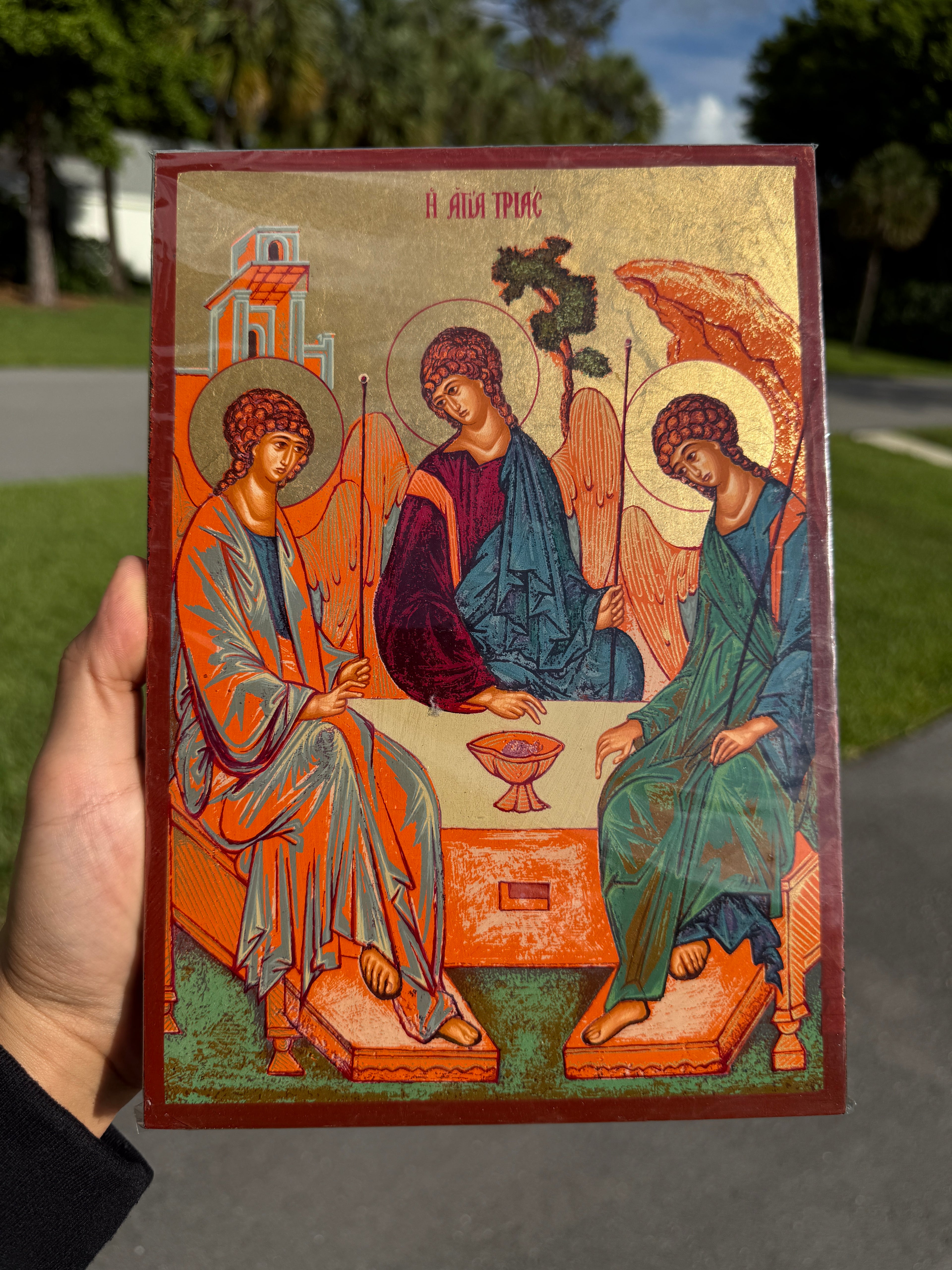 Holy Trinity Orthodox Icon | 18kt Gold Leaf Byzantine