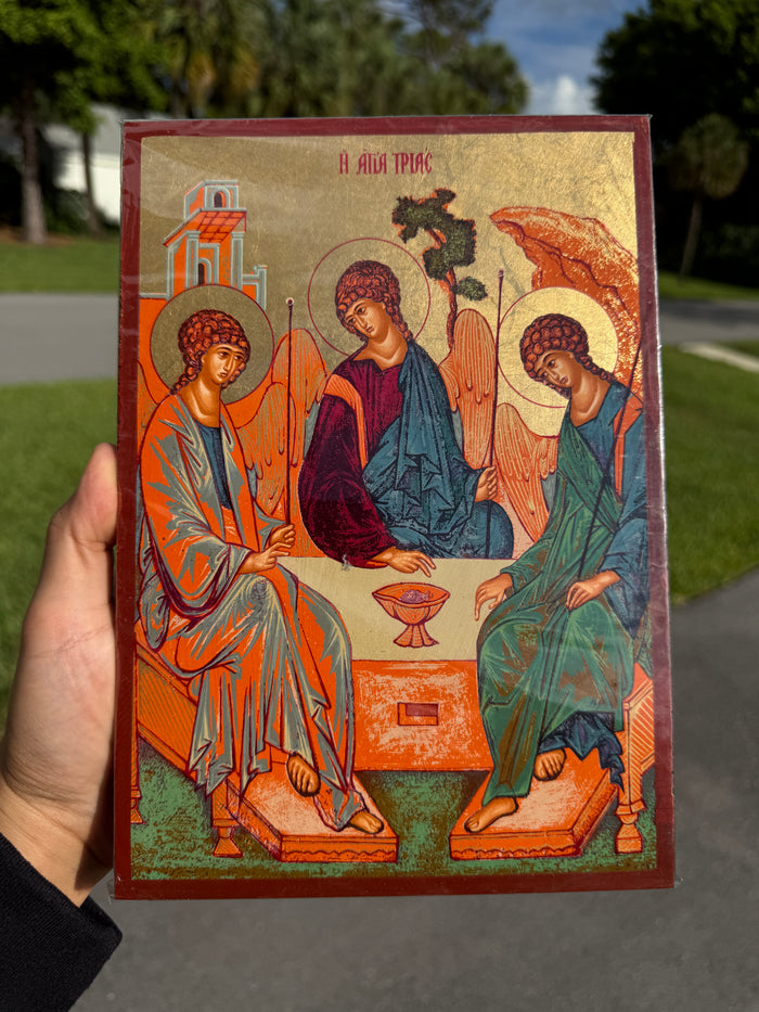 Holy Trinity Orthodox Icon | 18kt Gold Leaf Byzantine