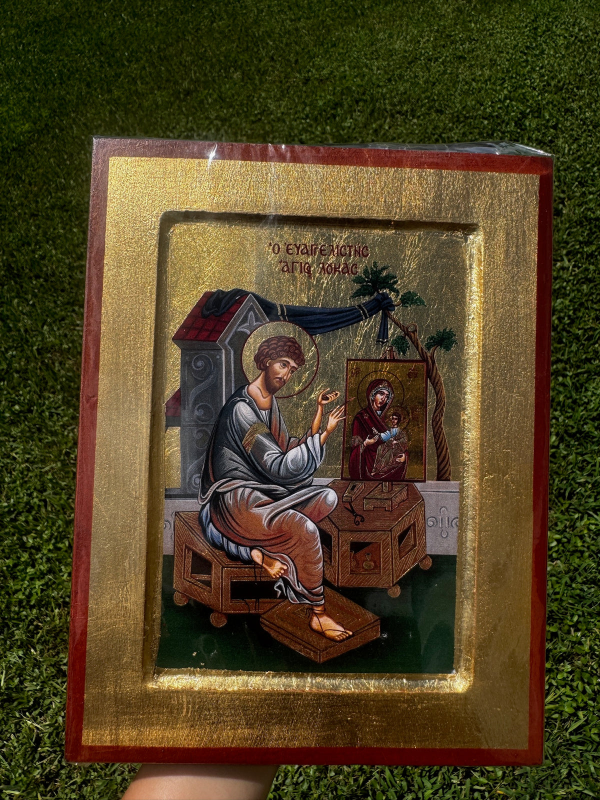 Saint Luke the Evangelist Orthodox Icon | 18kt Gold Leaf Byzantine Icon