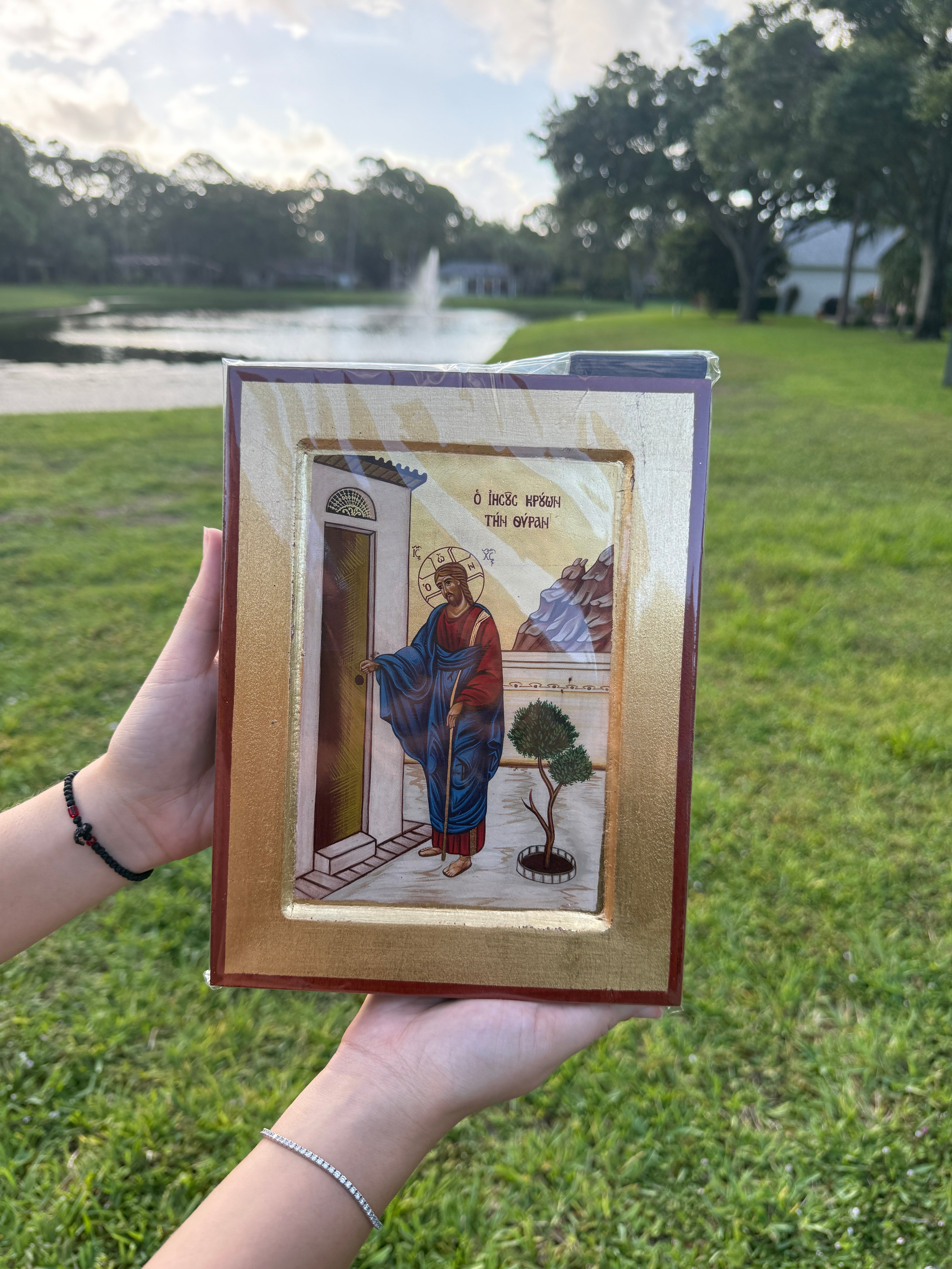 Christ Knocking Orthodox Icon | 18kt Gold Leaf Icon