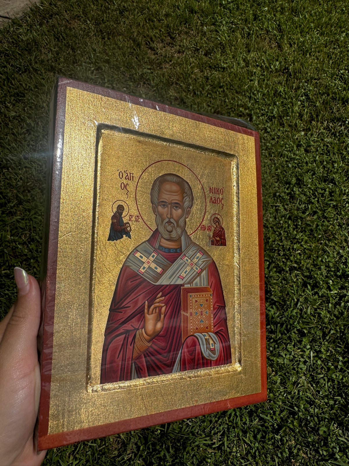 Saint Nicholas Orthodox Icon | 18kt Gold Leaf Byzantine Icon