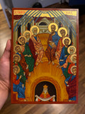 Pentecost Orthodox Icon | 18kt Gold Leaf Byzantine Icon