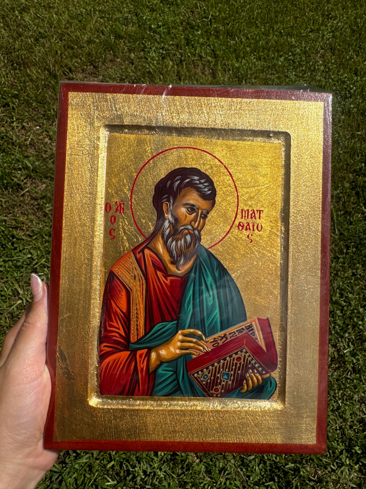Saint Matthew Orthodox Icon | 18kt Gold Leaf Byzantine Icon