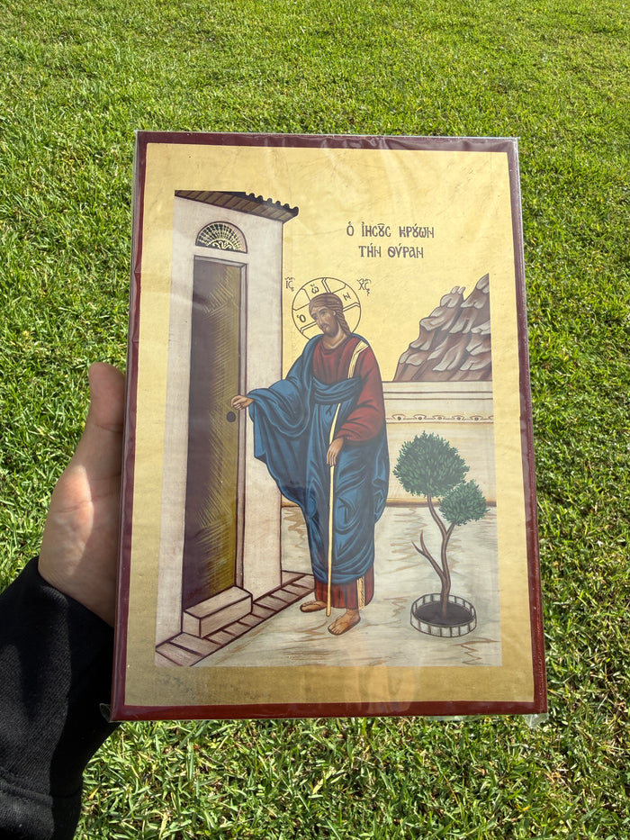 Christ Knocking Orthodox Icon | 18kt Gold Leaf Icon