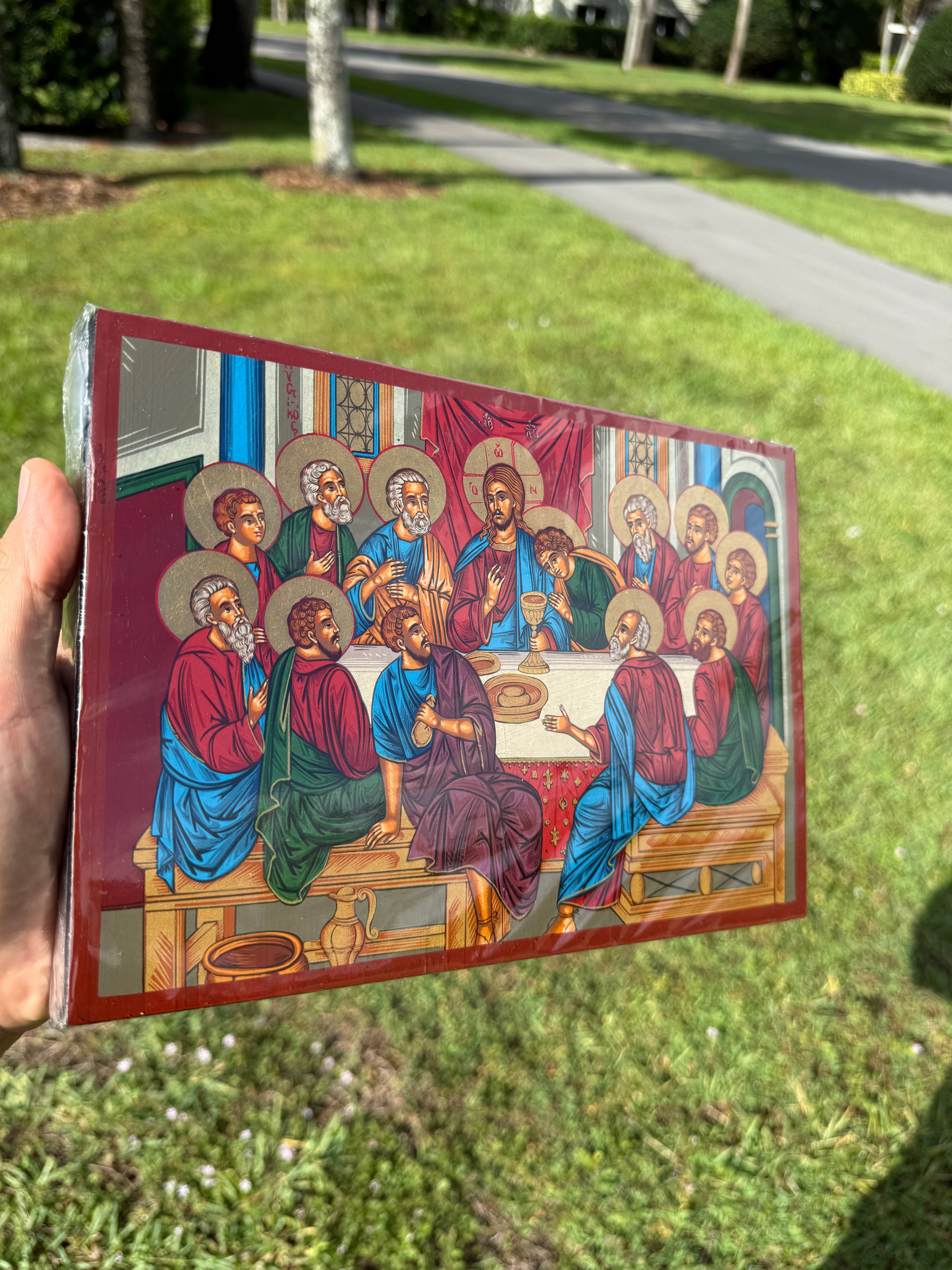 Last Supper Orthodox Icon - 18kt Gold Leaf
