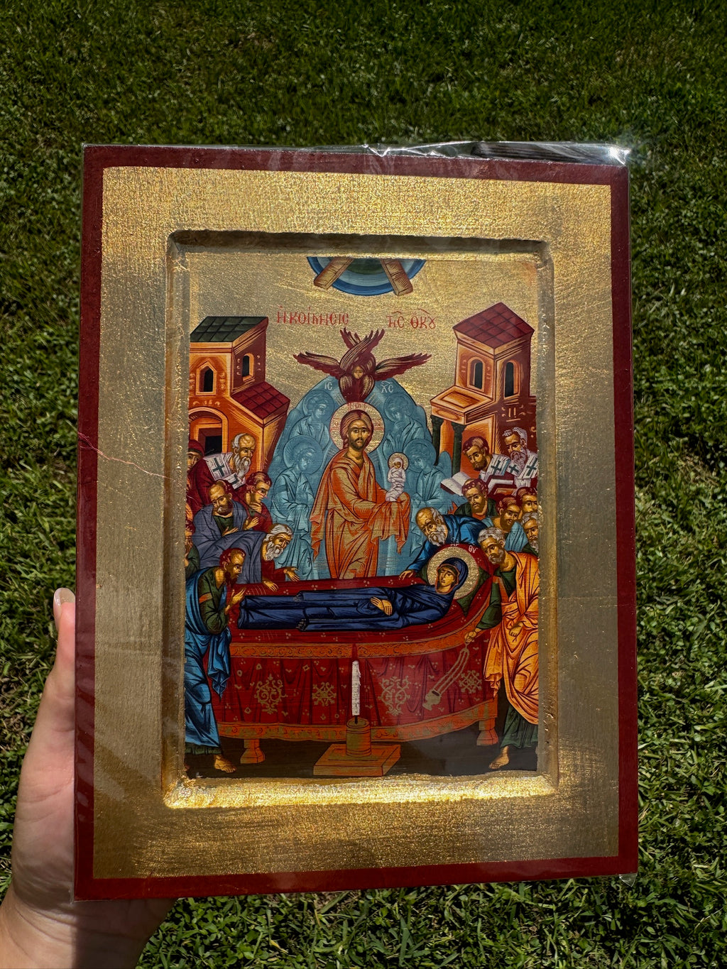 Dormition of the Theotokos Orthodox Icon | 18kt Gold Leaf Byzantine Icon