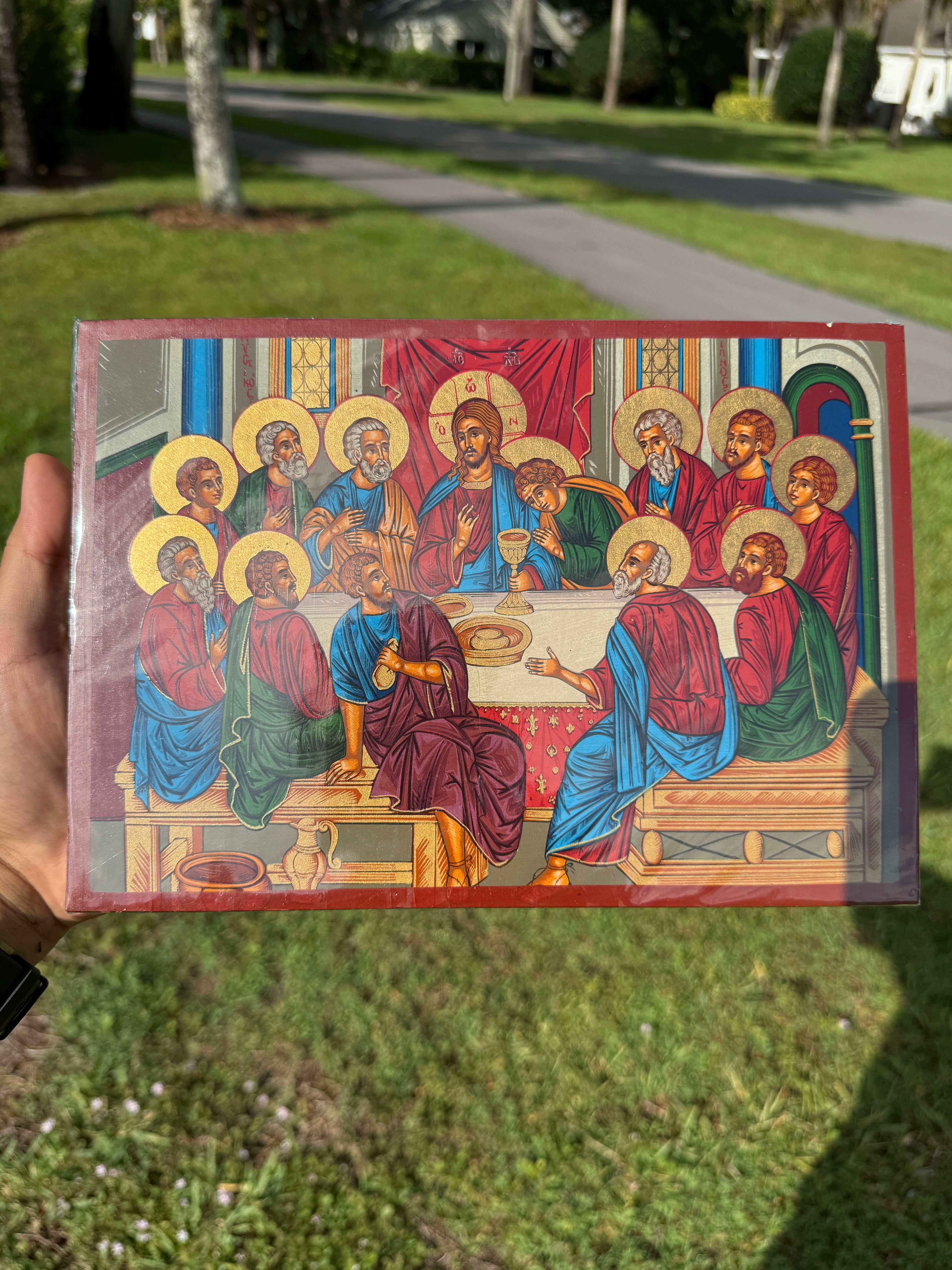 Last Supper Orthodox Icon - 18kt Gold Leaf