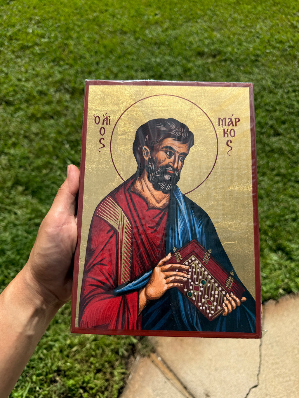 Saint Mark the Evangelist Orthodox Icon | 18kt Gold Leaf Byzantine Icon