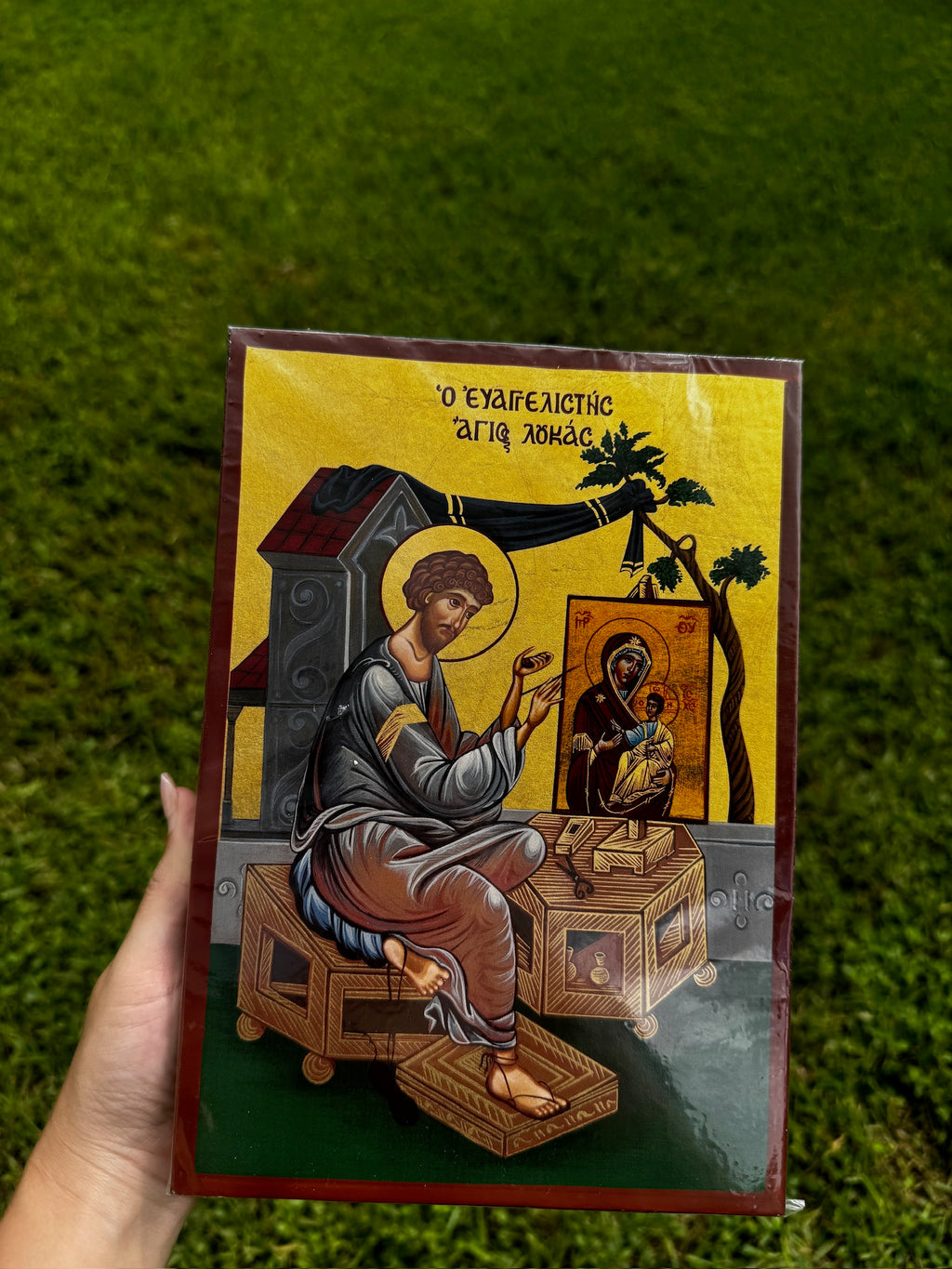 Saint Luke the Evangelist Orthodox Icon | 18kt Gold Leaf Byzantine Icon