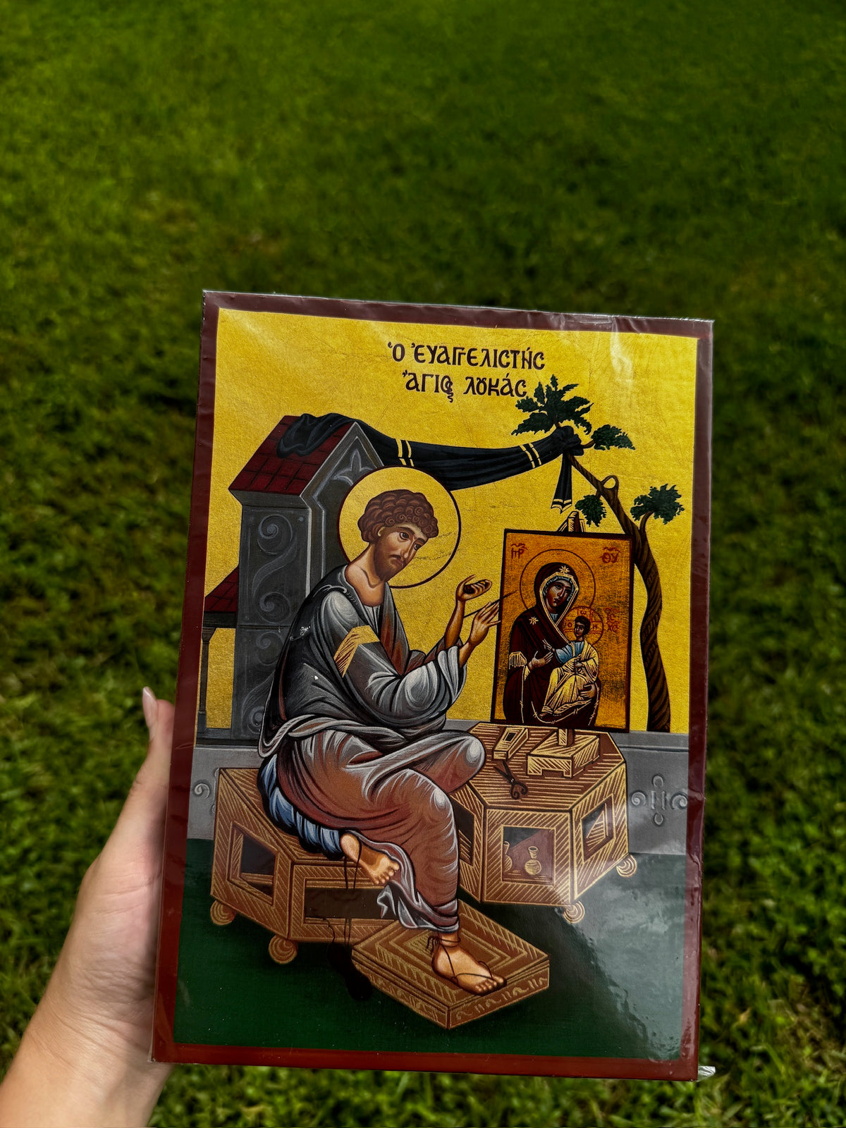 Saint Luke the Evangelist Orthodox Icon | 18kt Gold Leaf Byzantine Icon