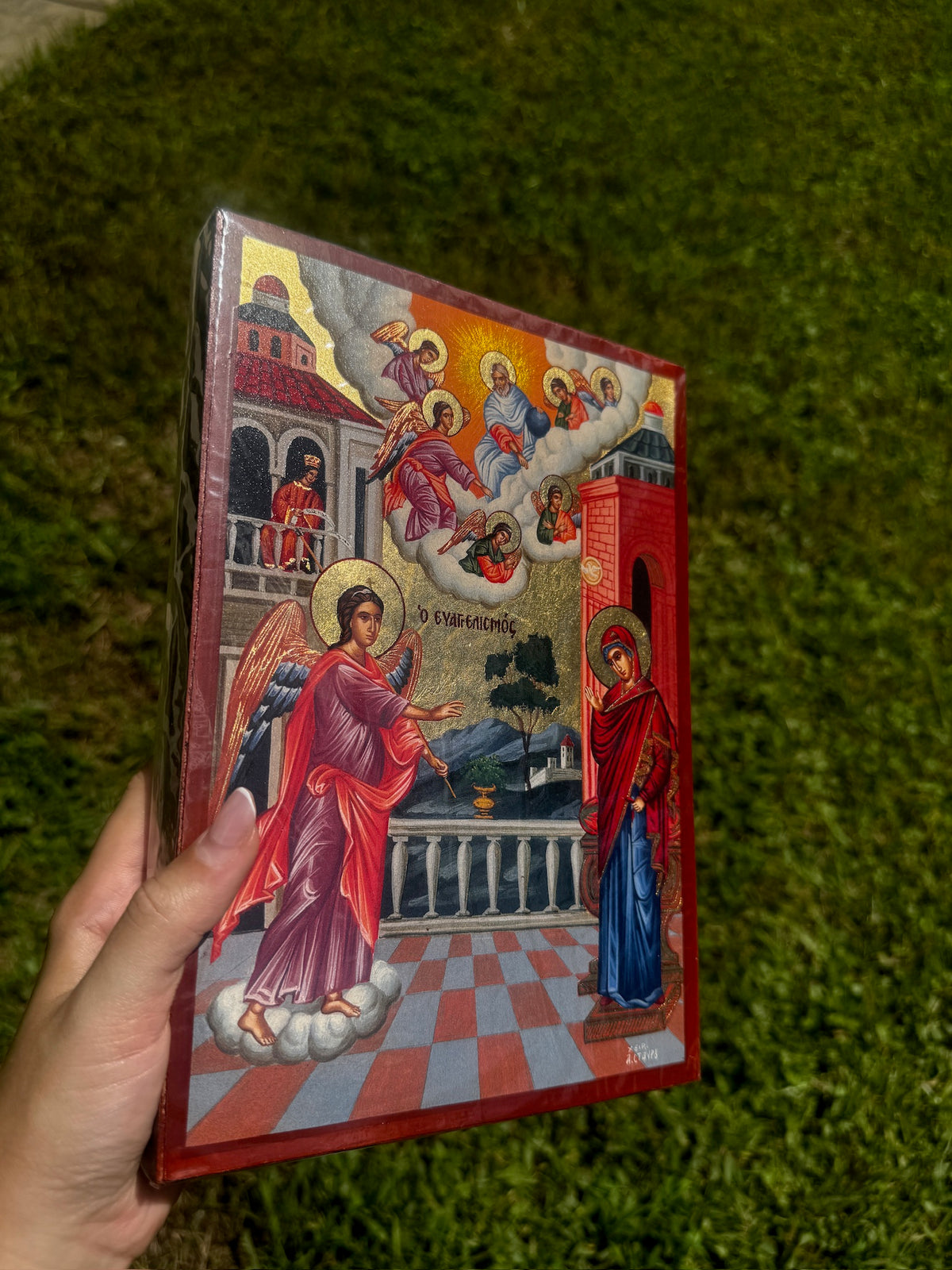 Annunciation Orthodox Icon | 18kt Gold Leaf Byzantine Icon