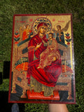 Virgin Mary Pantanassa Orthodox Icon | 18kt Gold Leaf Byzantine Icon