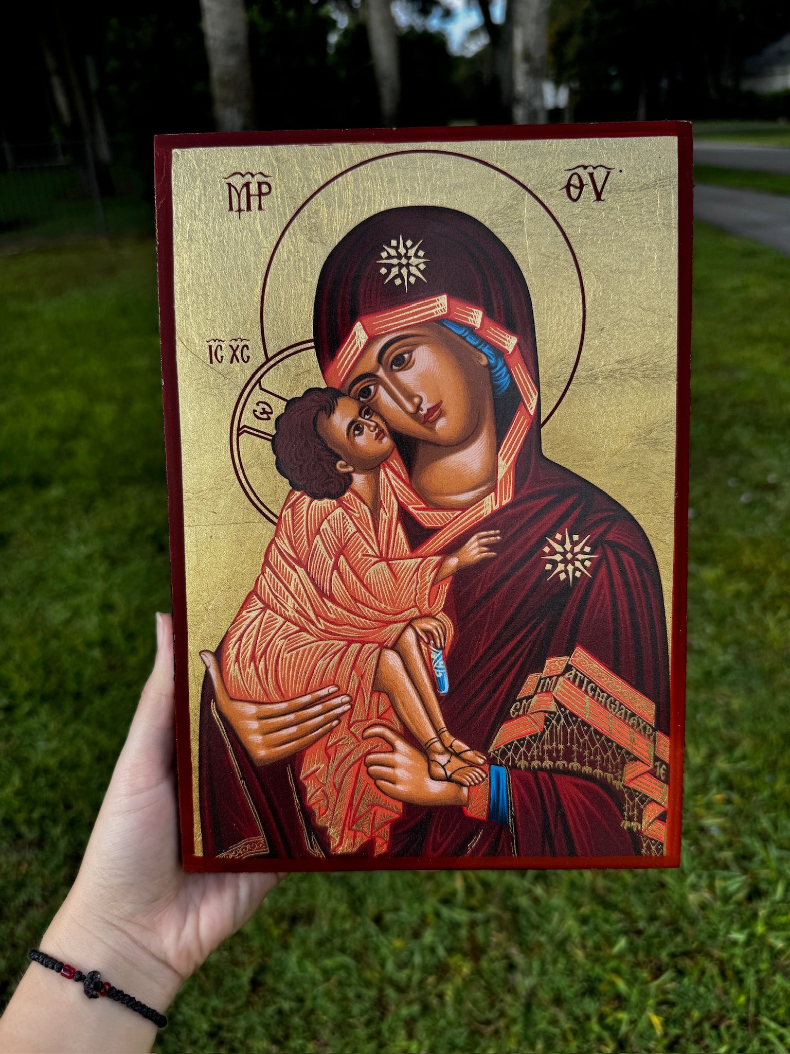 Virgin Mary (Theotokos) Orthodox Icon | 18kt Gold Leaf Byzantine Icon