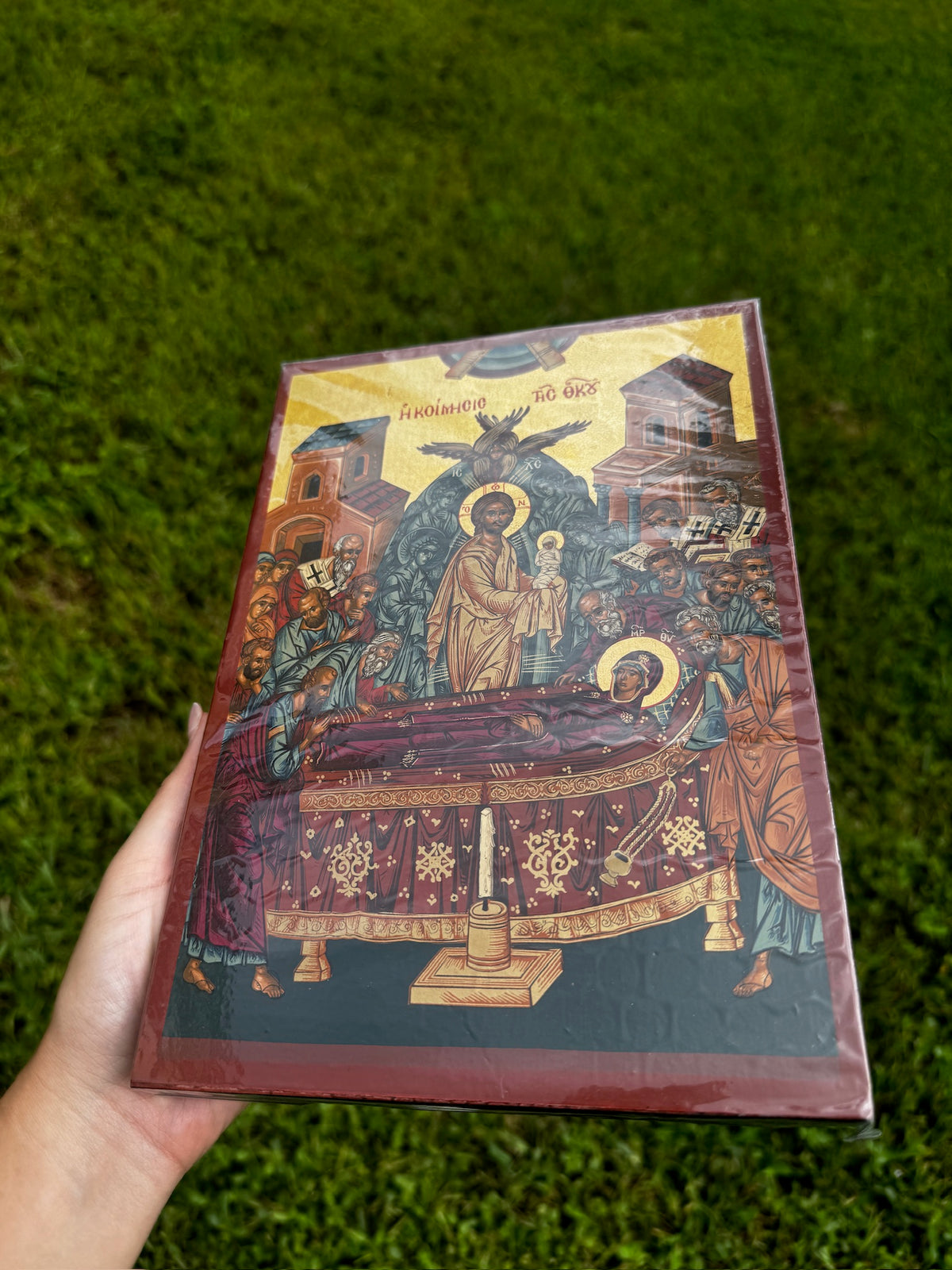 Dormition of the Theotokos Orthodox Icon | 18kt Gold Leaf Byzantine Icon