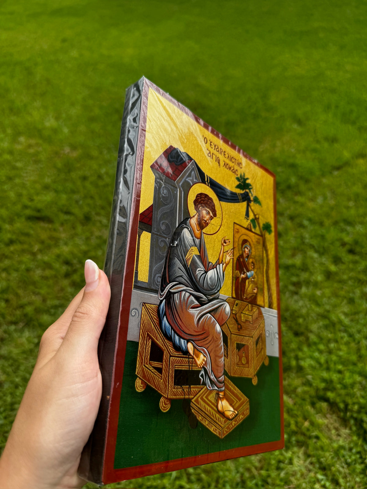 Saint Luke the Evangelist Orthodox Icon | 18kt Gold Leaf Byzantine Icon