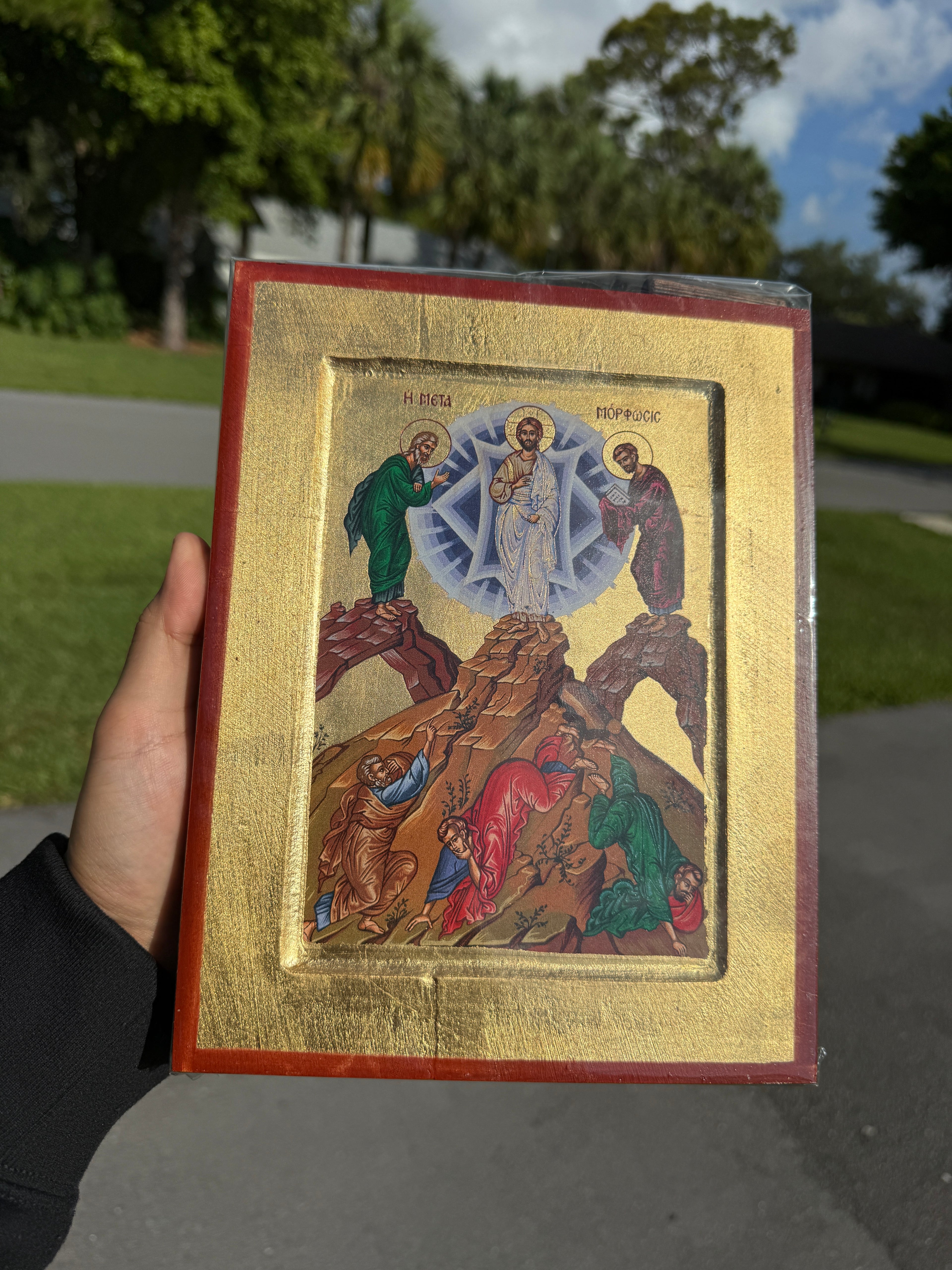 Transfiguration Orthodox Icon | 18kt Gold Leaf Byzantine Icon