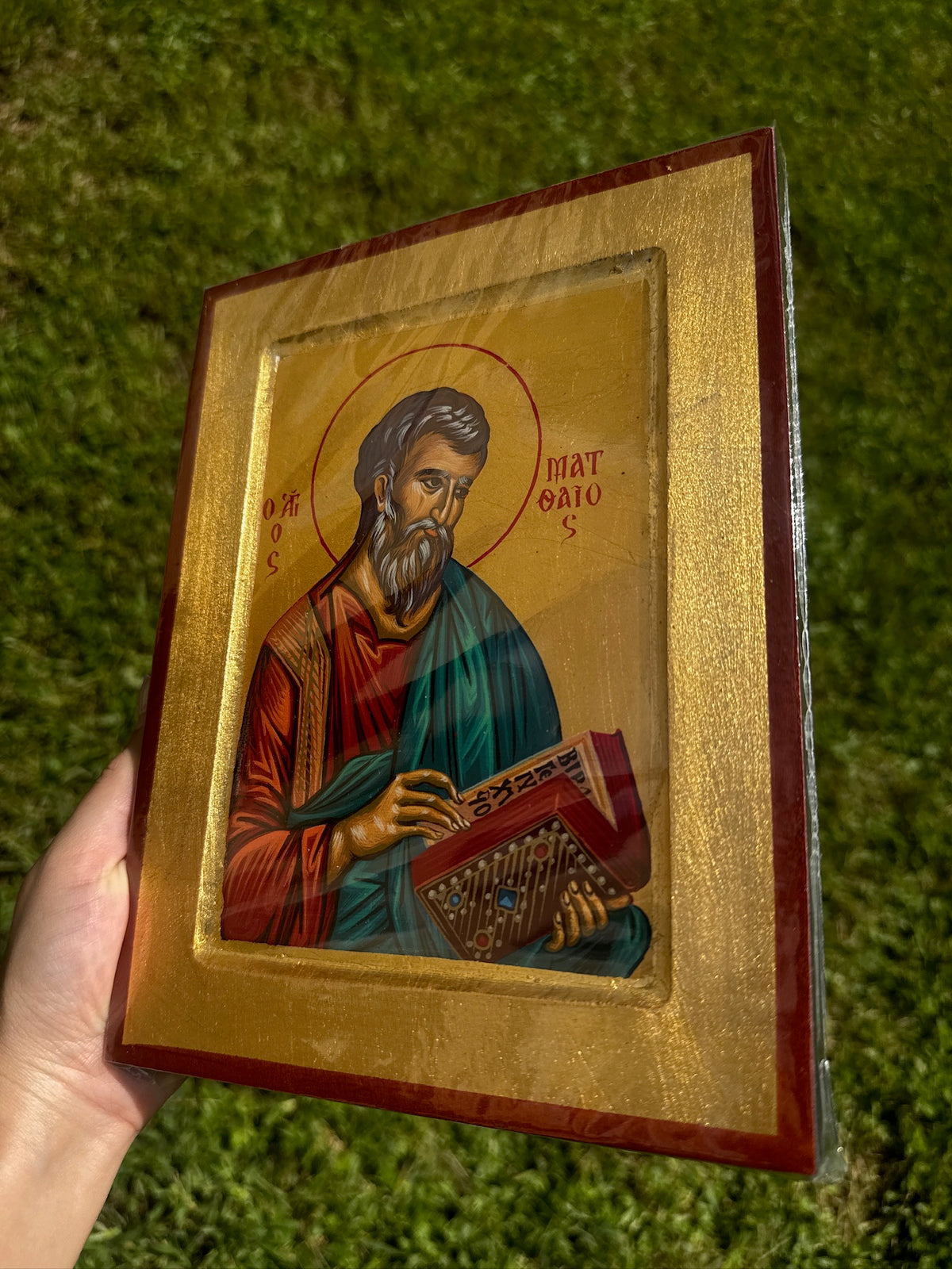 Saint Matthew Orthodox Icon | 18kt Gold Leaf Byzantine Icon