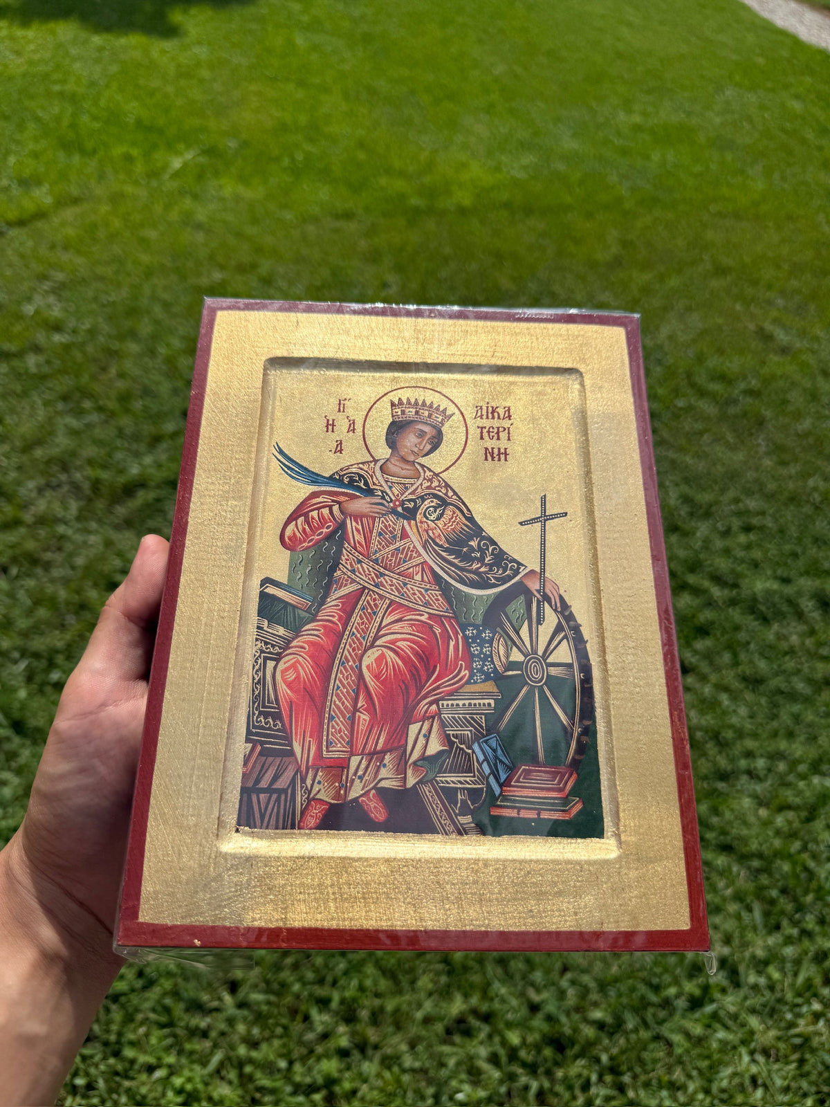 Saint Catherine of Alexandria Orthodox Icon | 18kt Gold Leaf Byzantine Icon