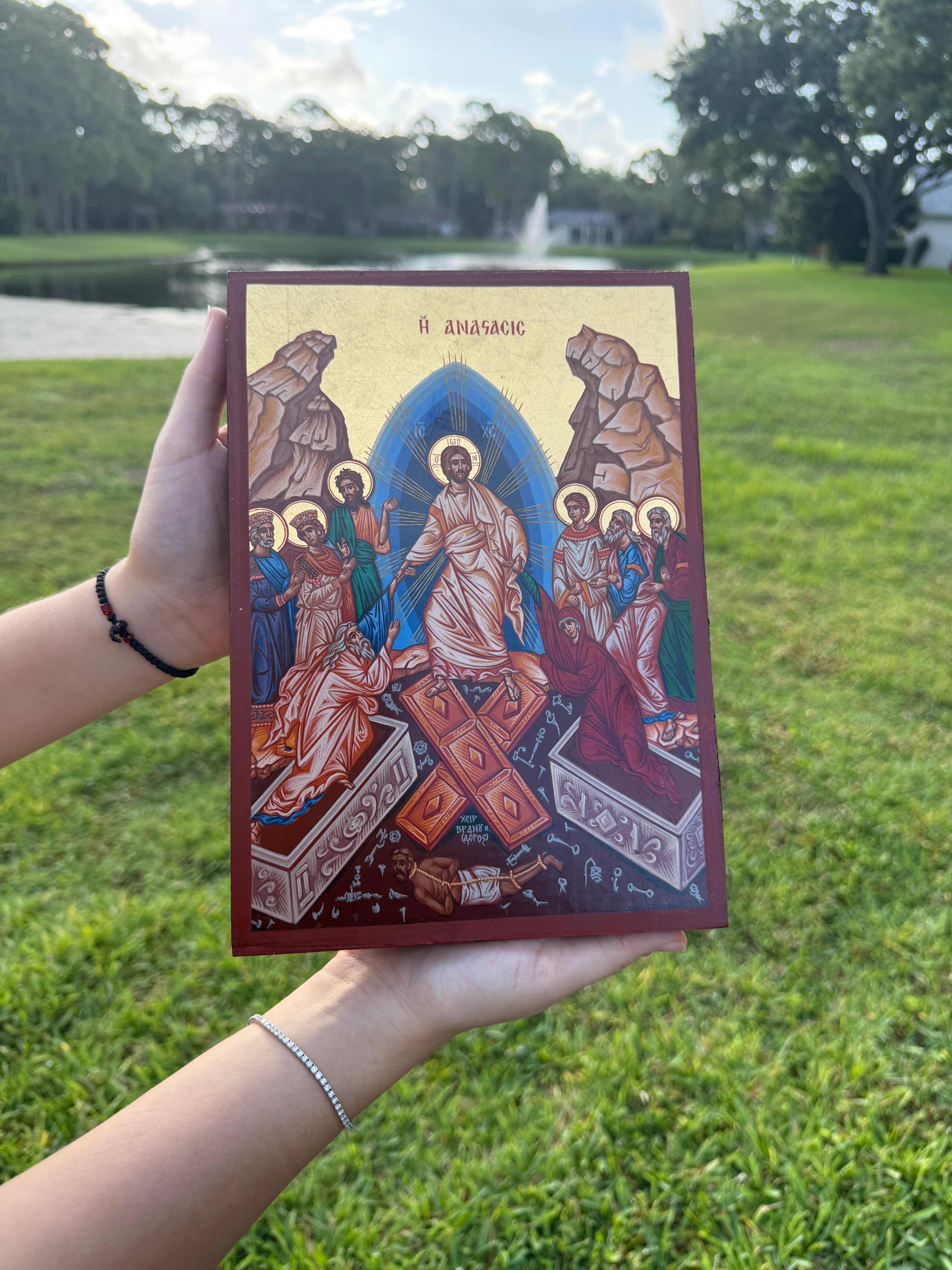 Resurrection Orthodox Icon – 18kt Gold Leaf