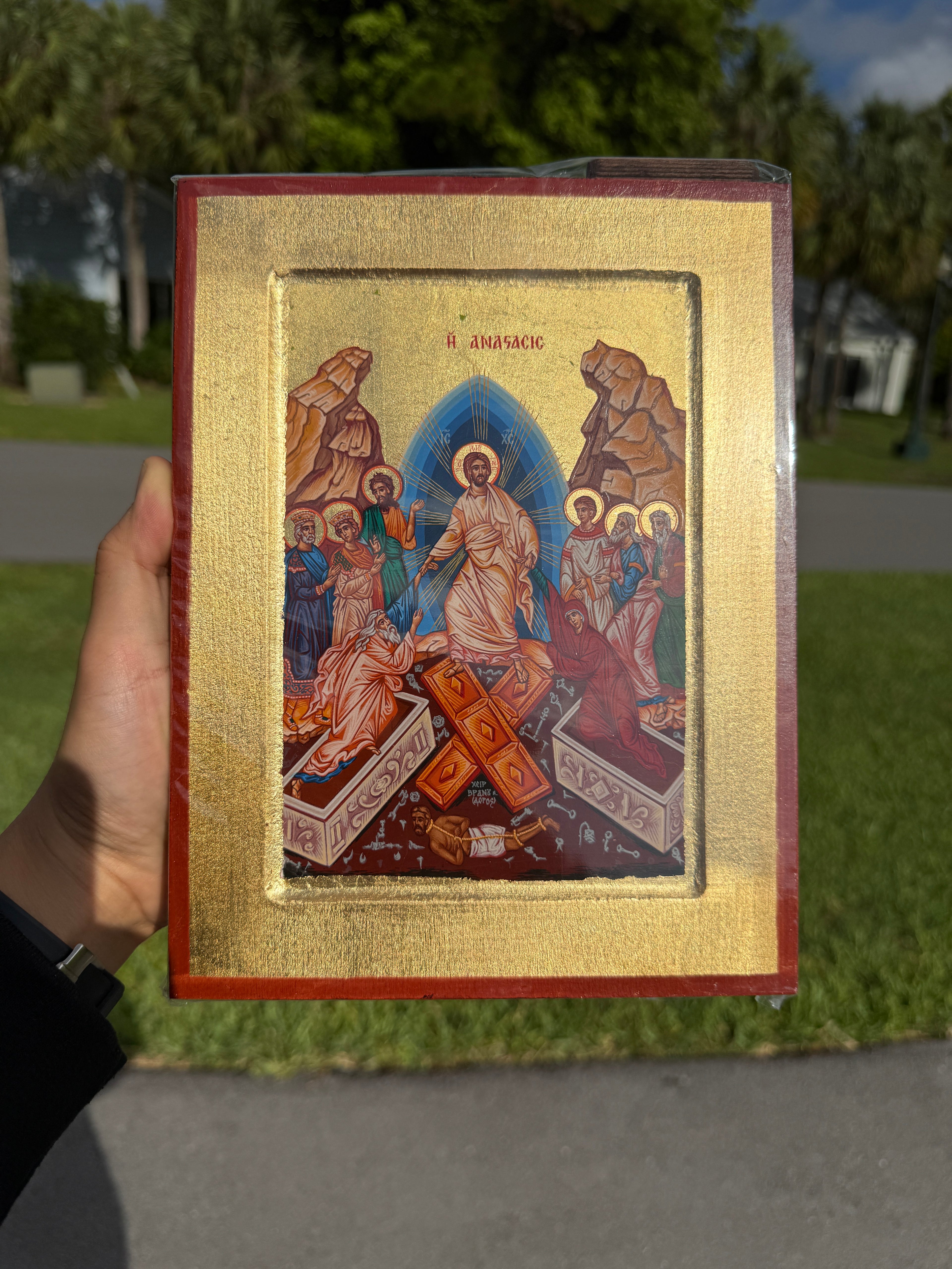 Resurrection Orthodox Icon – 18kt Gold Leaf