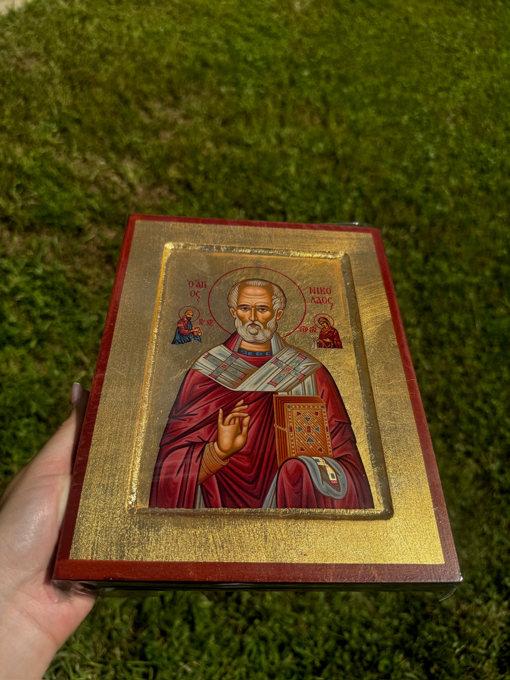 Saint Nicholas Orthodox Icon | 18kt Gold Leaf Byzantine Icon