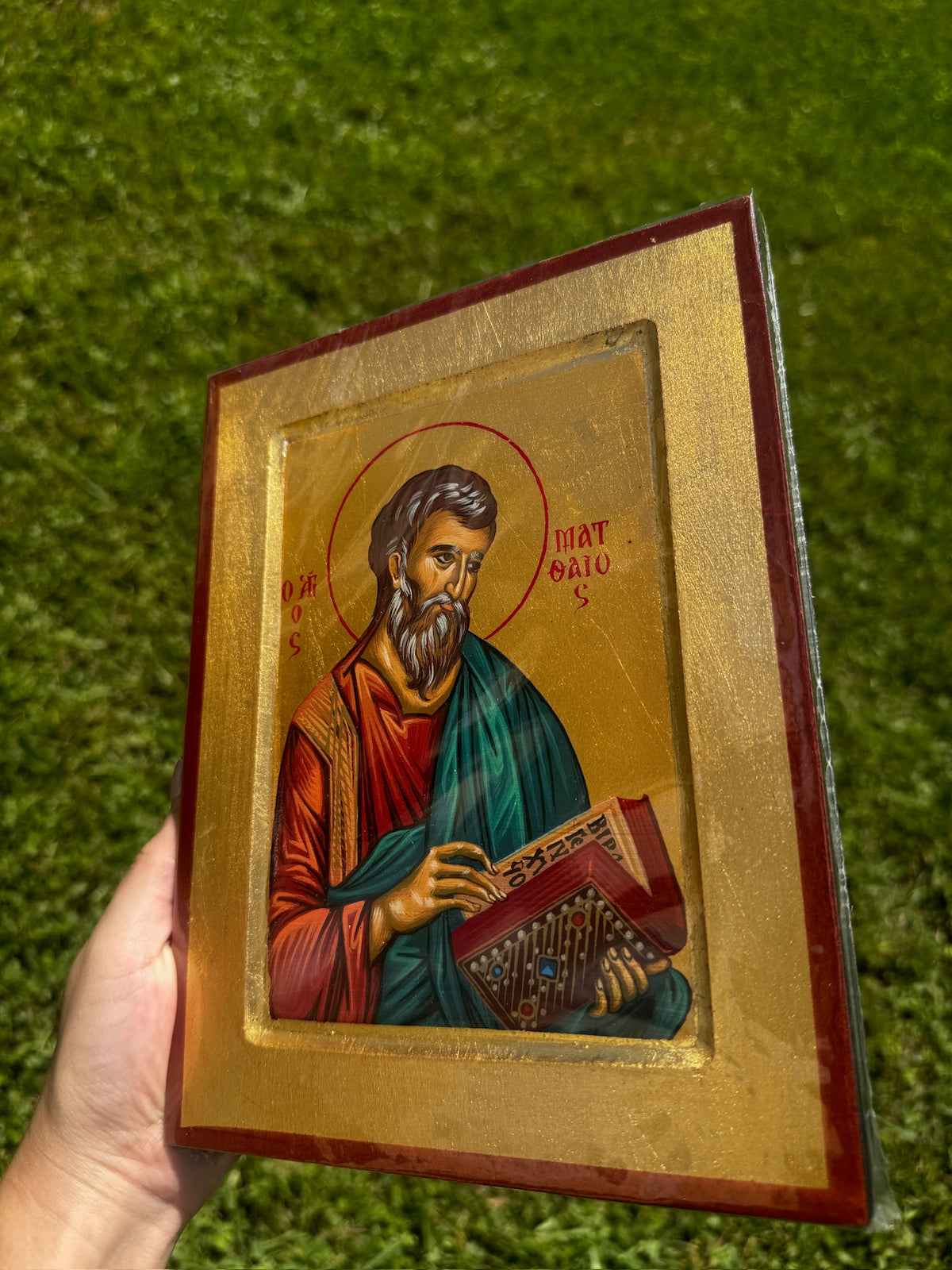 Saint Matthew Orthodox Icon | 18kt Gold Leaf Byzantine Icon