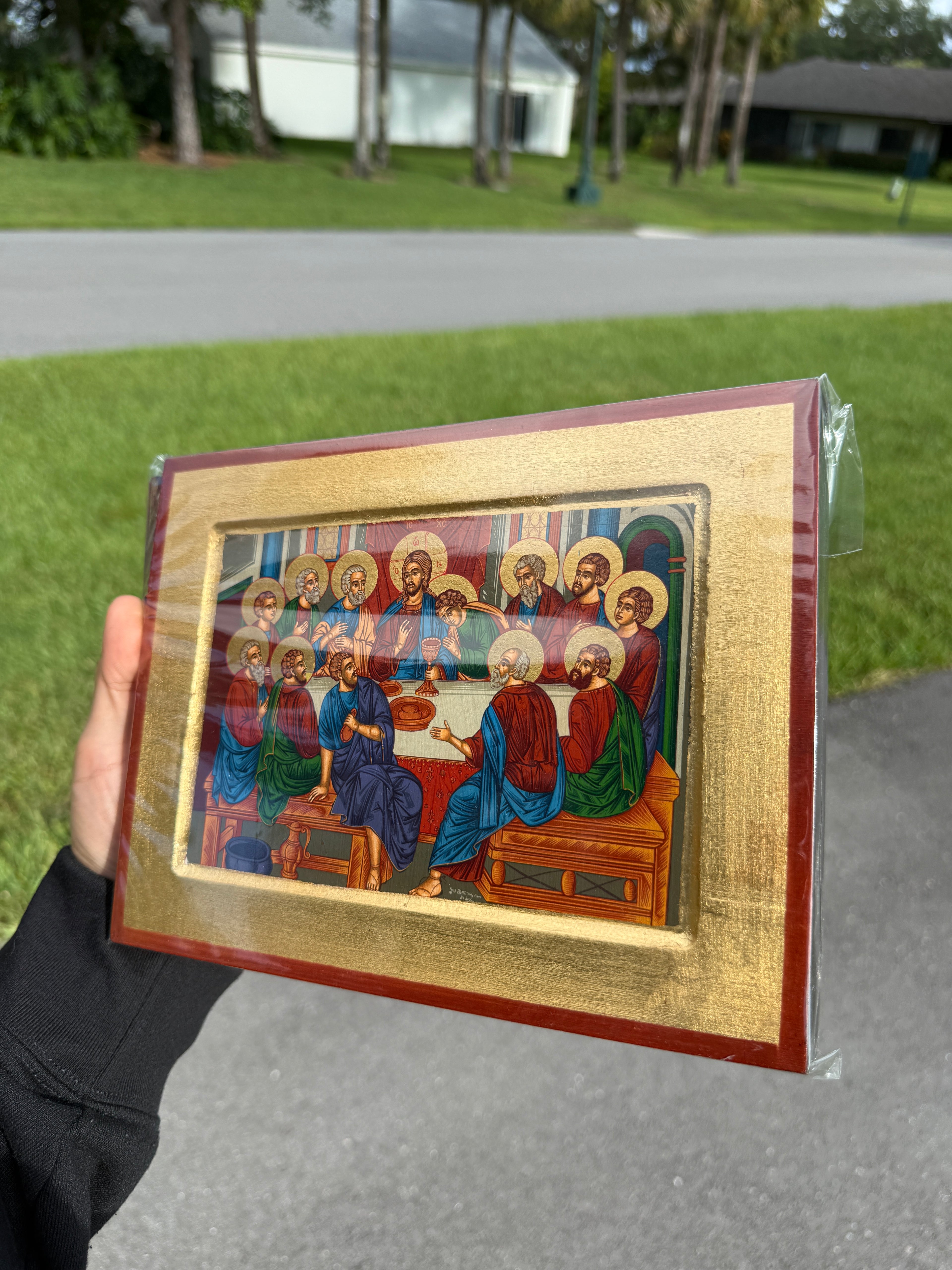 Last Supper Orthodox Icon - 18kt Gold Leaf