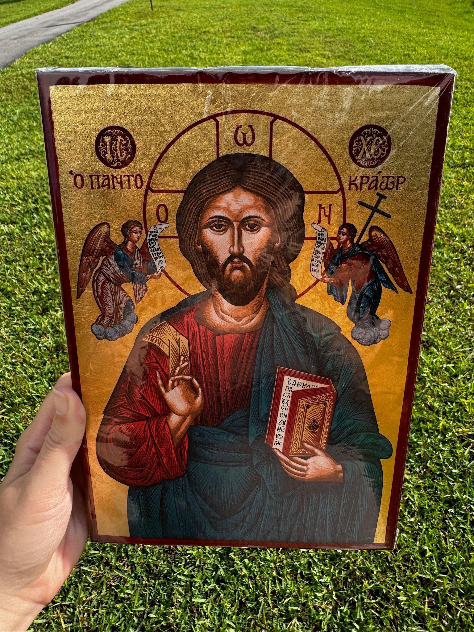 Christ Pantocrator Orthodox Icon | 18kt Gold Leaf Byzantine Icon