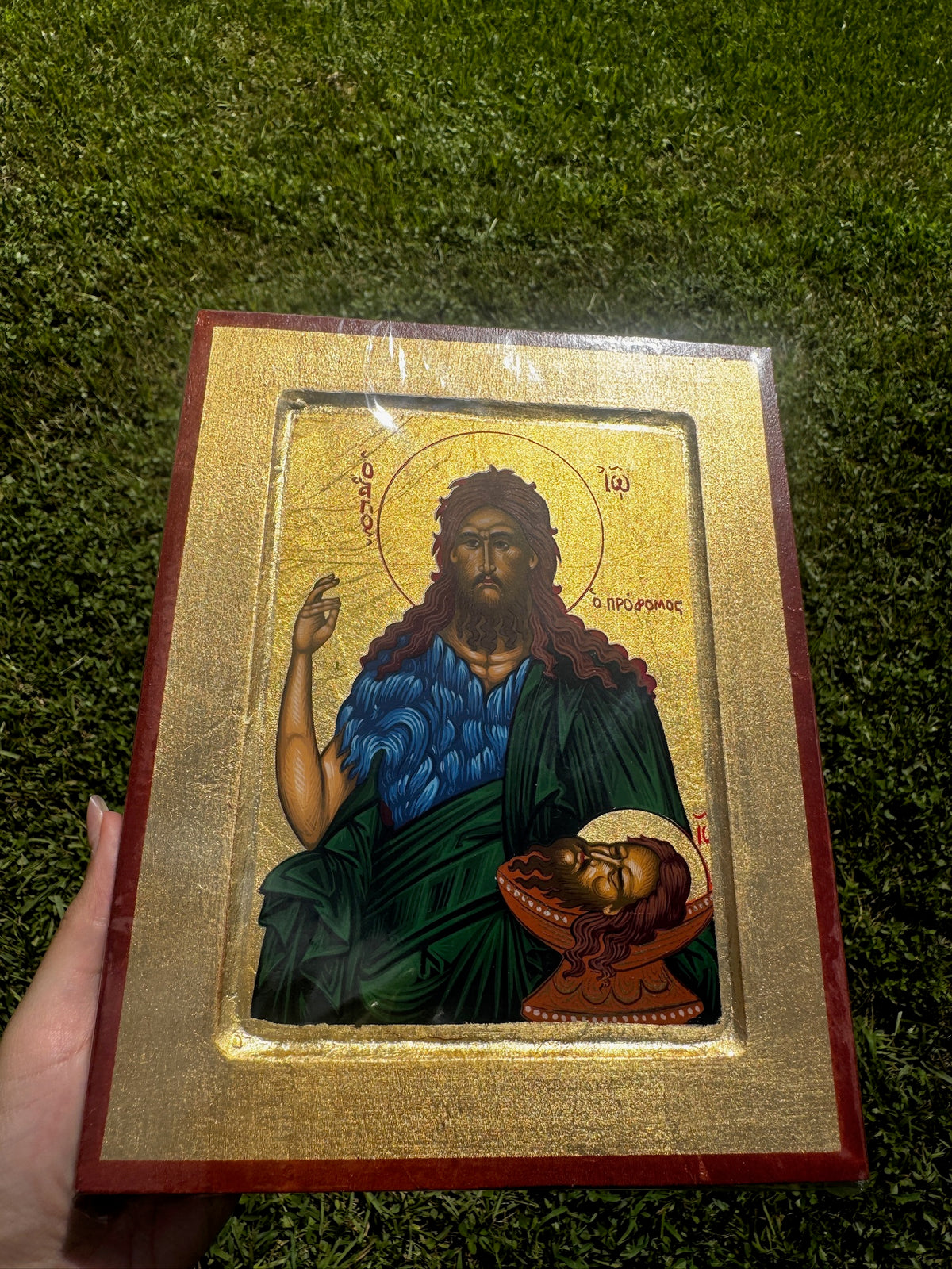 Saint John the Baptist Orthodox Icon | 18kt Gold Leaf Byzantine Icon
