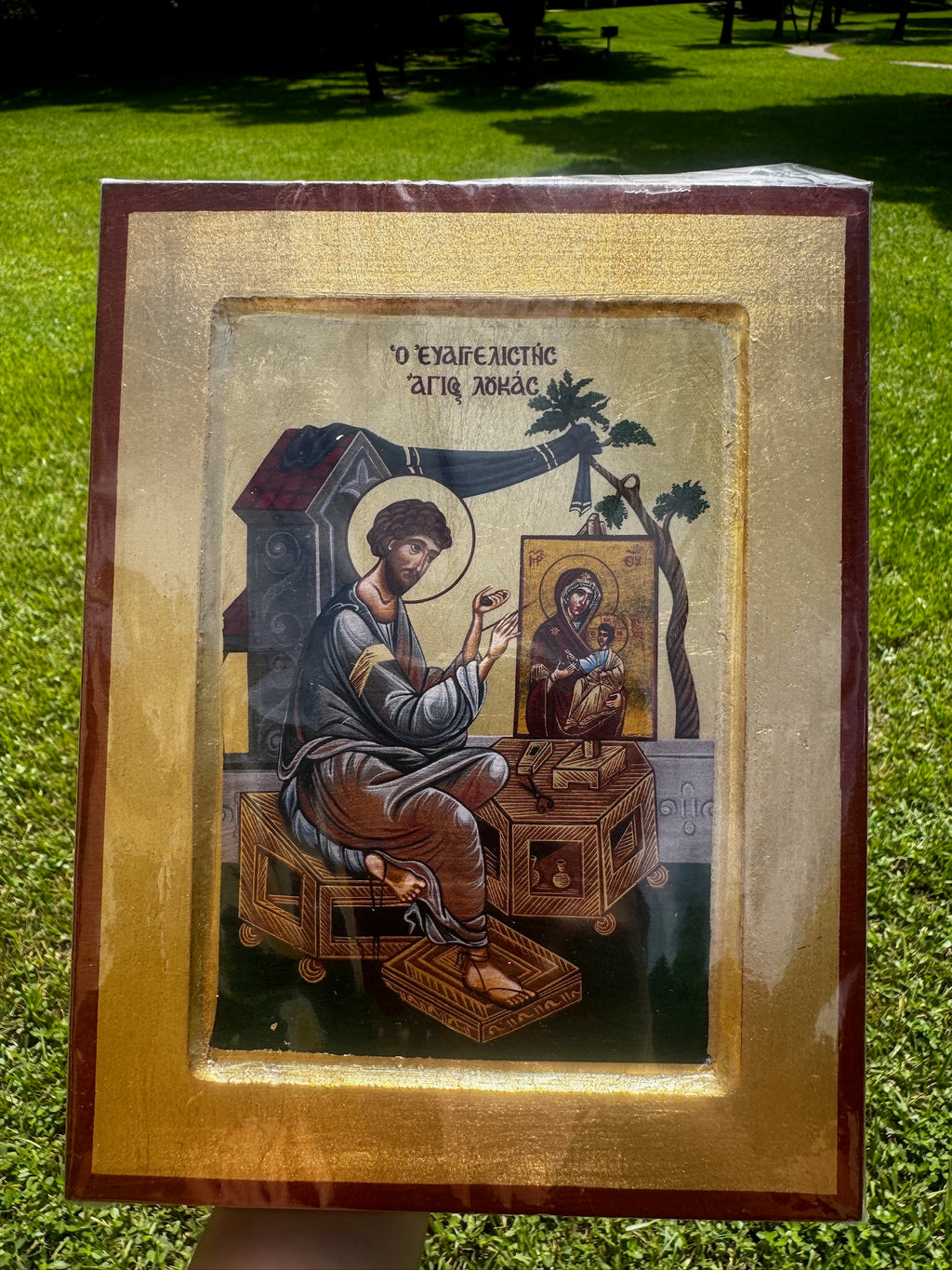 Saint Luke the Evangelist Orthodox Icon | 18kt Gold Leaf Byzantine Icon