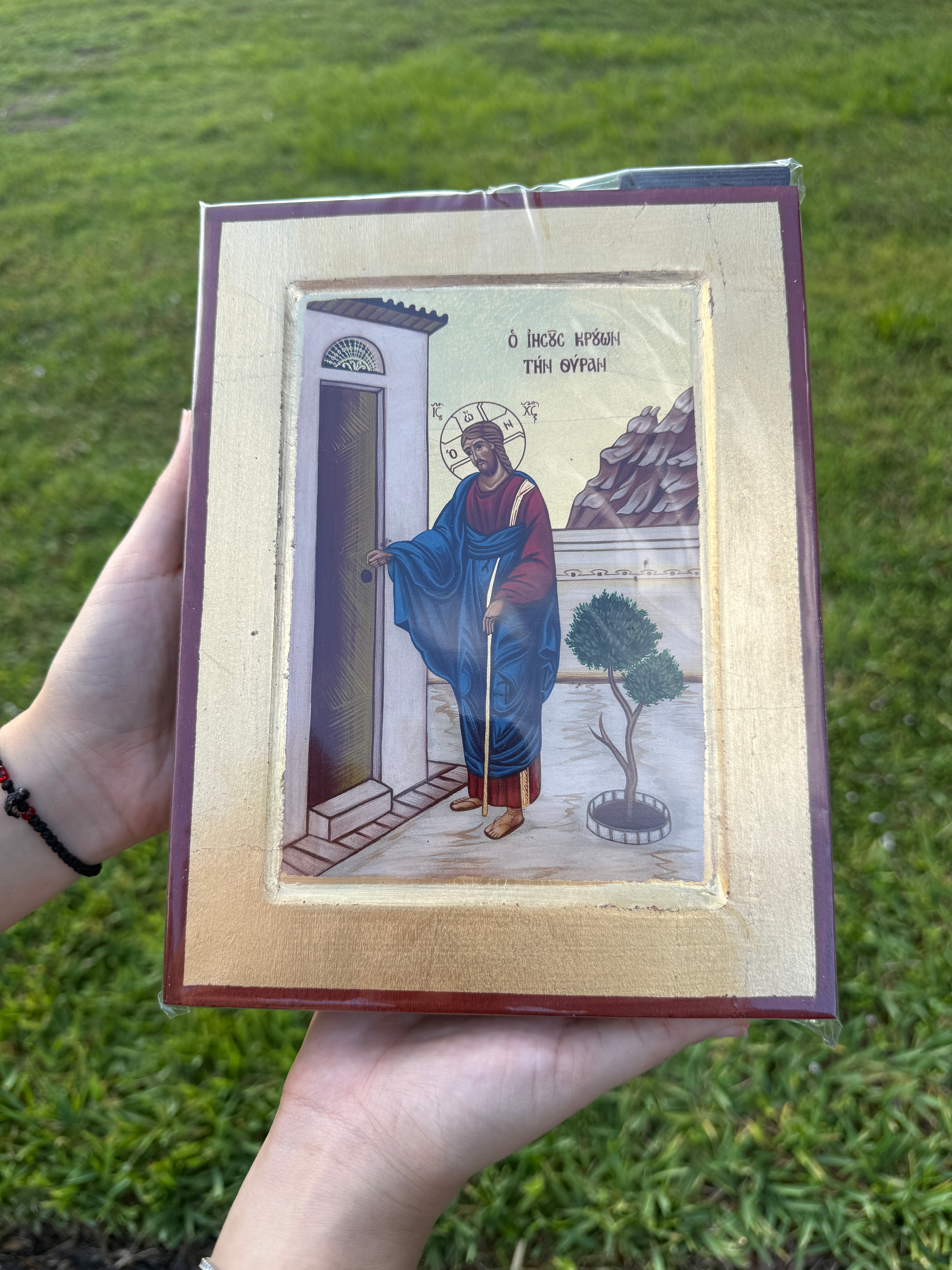Christ Knocking Orthodox Icon | 18kt Gold Leaf Icon