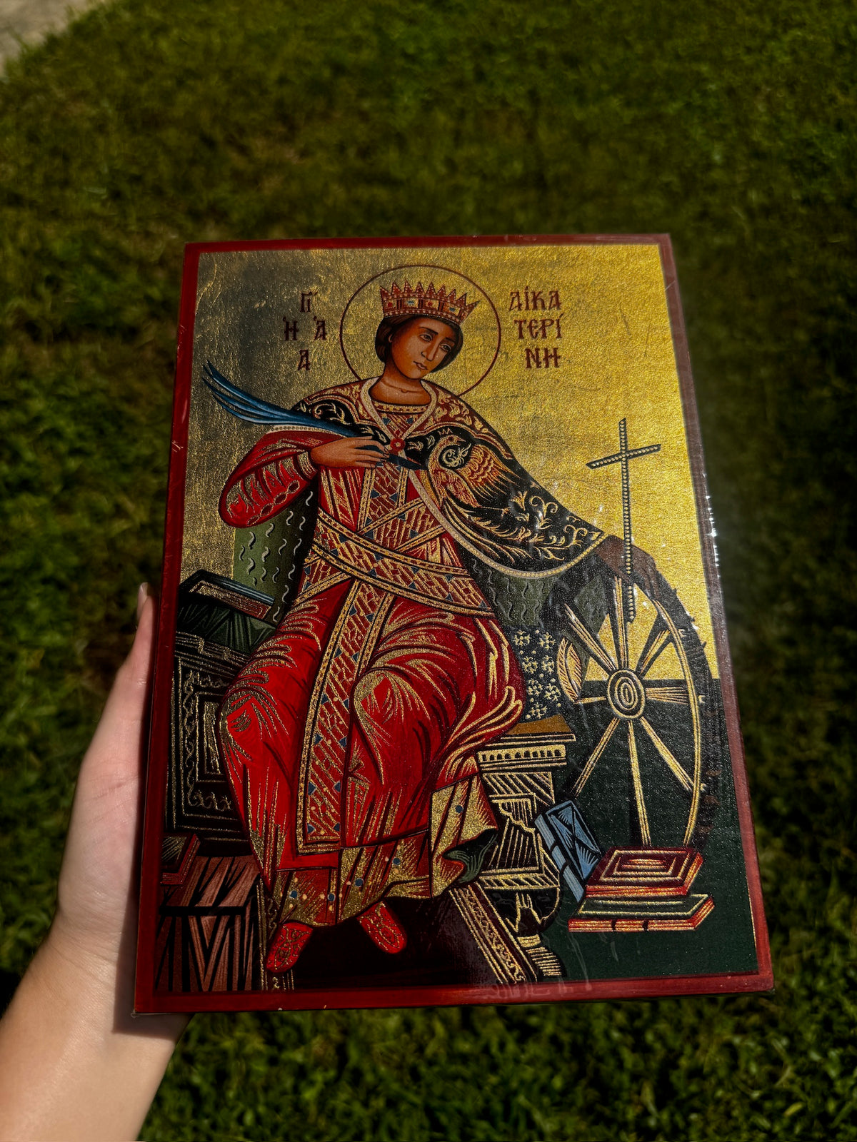 Saint Catherine of Alexandria Orthodox Icon | 18kt Gold Leaf Byzantine Icon