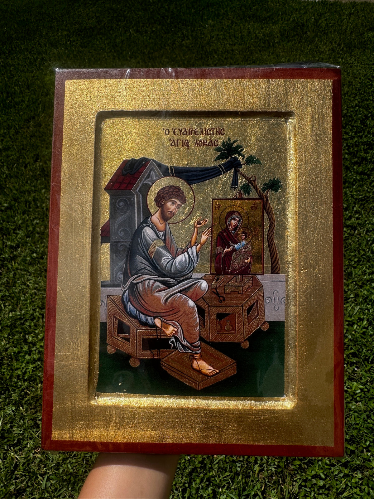 Saint Luke the Evangelist Orthodox Icon | 18kt Gold Leaf Byzantine Icon