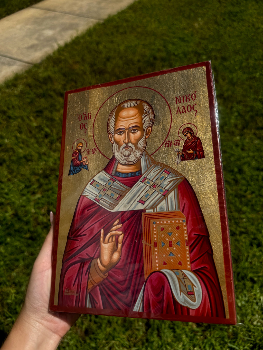 Saint Nicholas Orthodox Icon | 18kt Gold Leaf Byzantine Icon