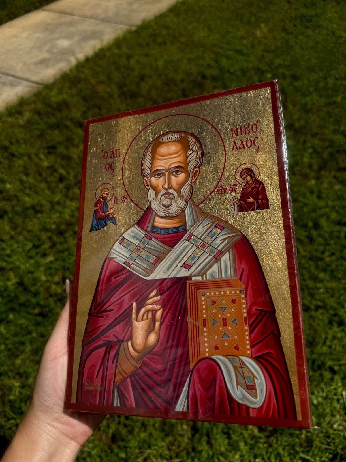 Saint Nicholas Orthodox Icon | 18kt Gold Leaf Byzantine Icon