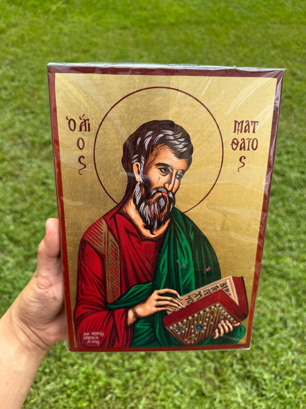 Saint Matthew Orthodox Icon | 18kt Gold Leaf Byzantine Icon