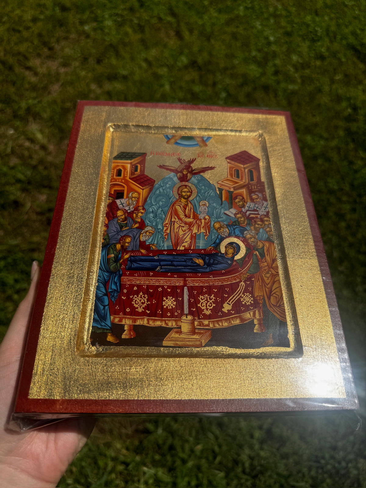 Dormition of the Theotokos Orthodox Icon | 18kt Gold Leaf Byzantine Icon