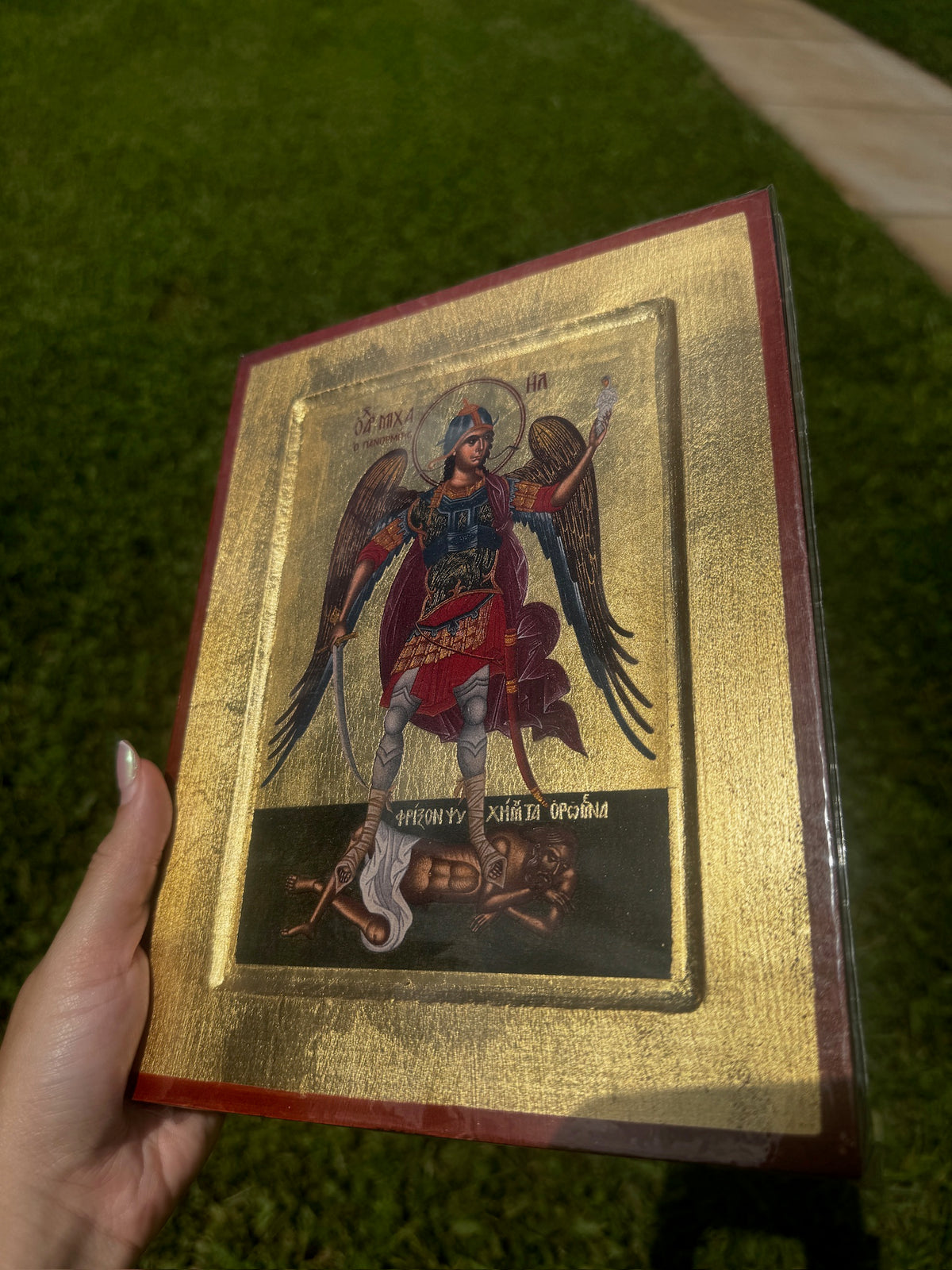 Archangel Michael Orthodox Icon | 18kt Gold Leaf Byzantine Icon
